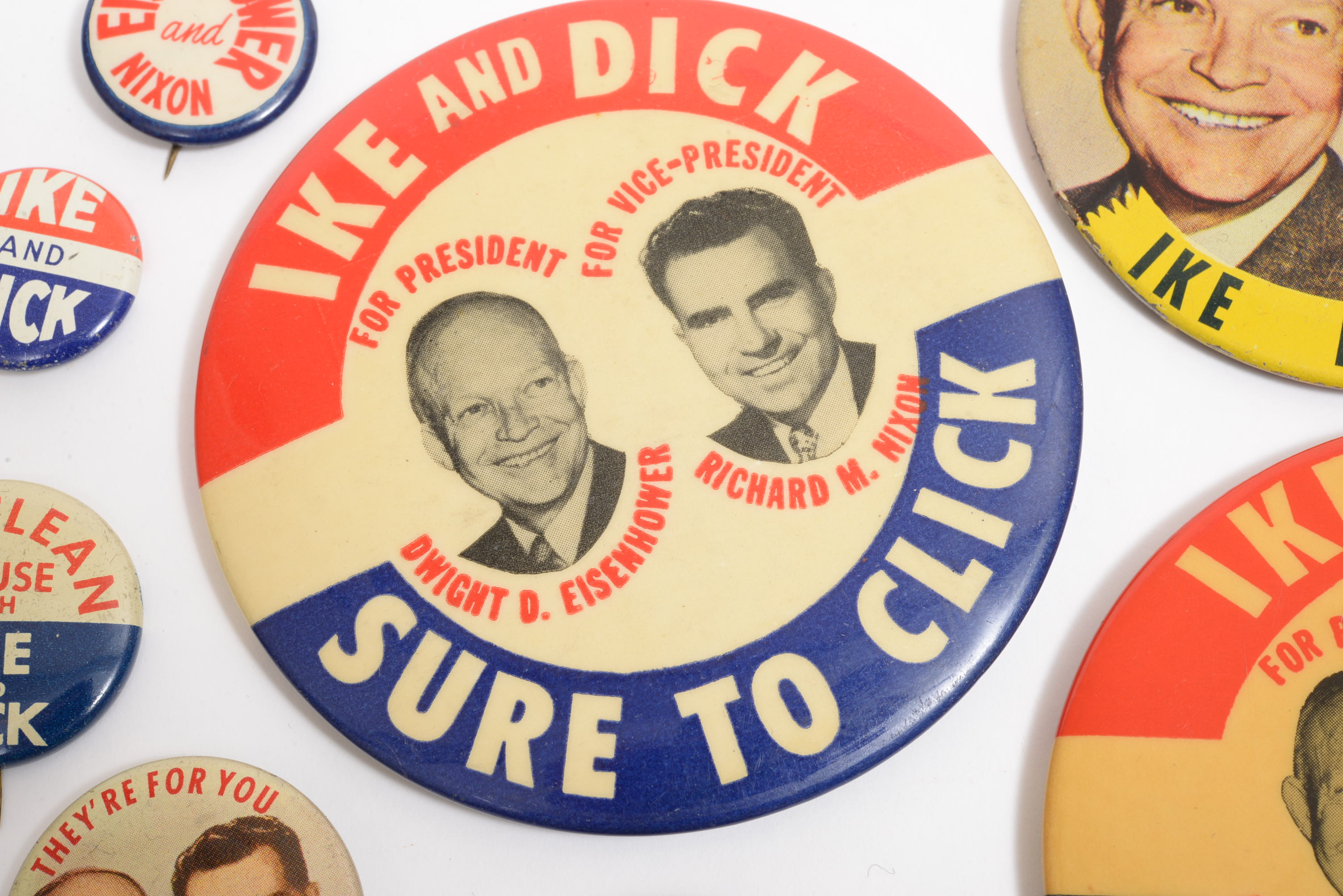 Eisenhower-Nixon Jugate Buttons and Other Campaign Pinbacks