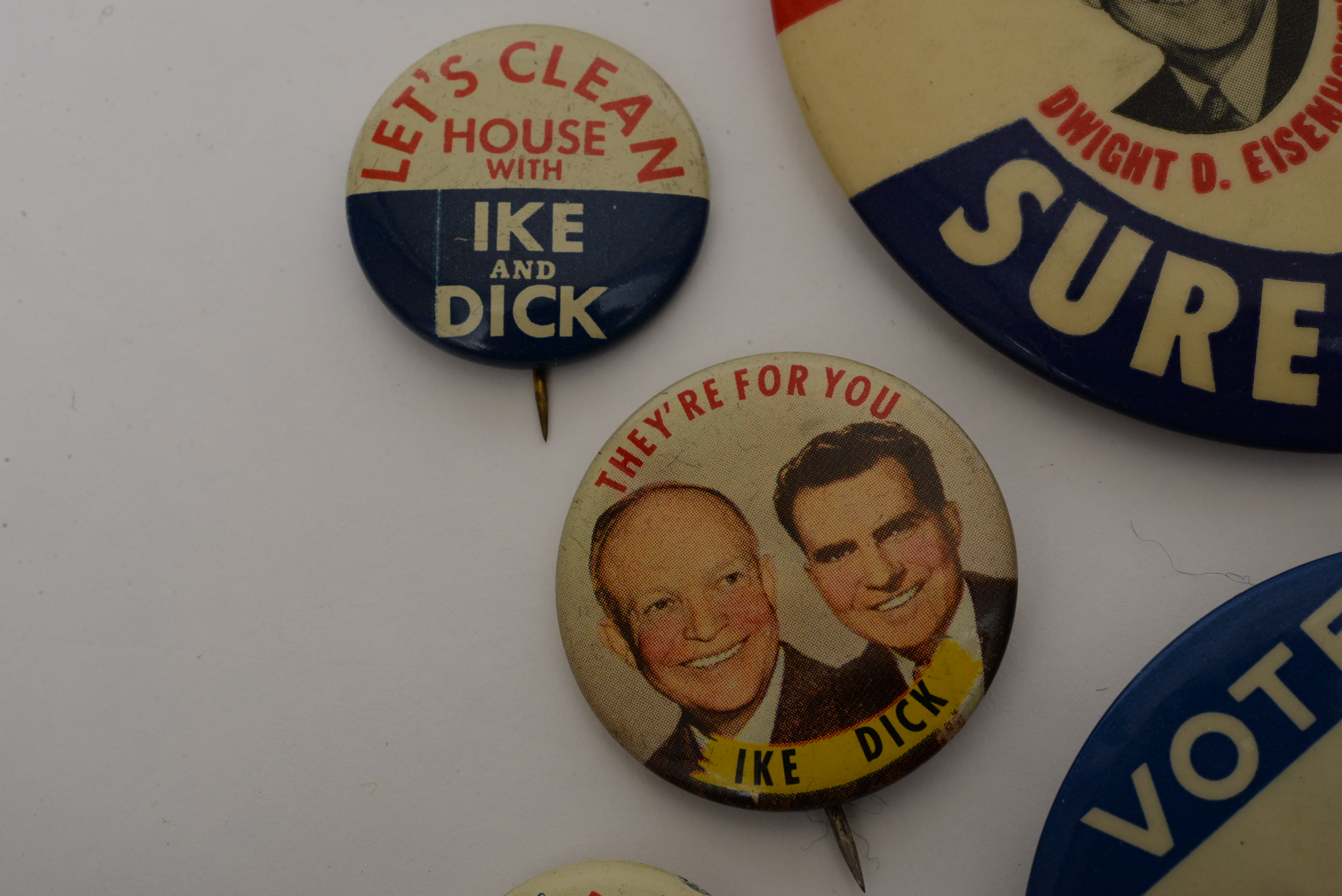 Eisenhower-Nixon Jugate Buttons and Other Campaign Pinbacks