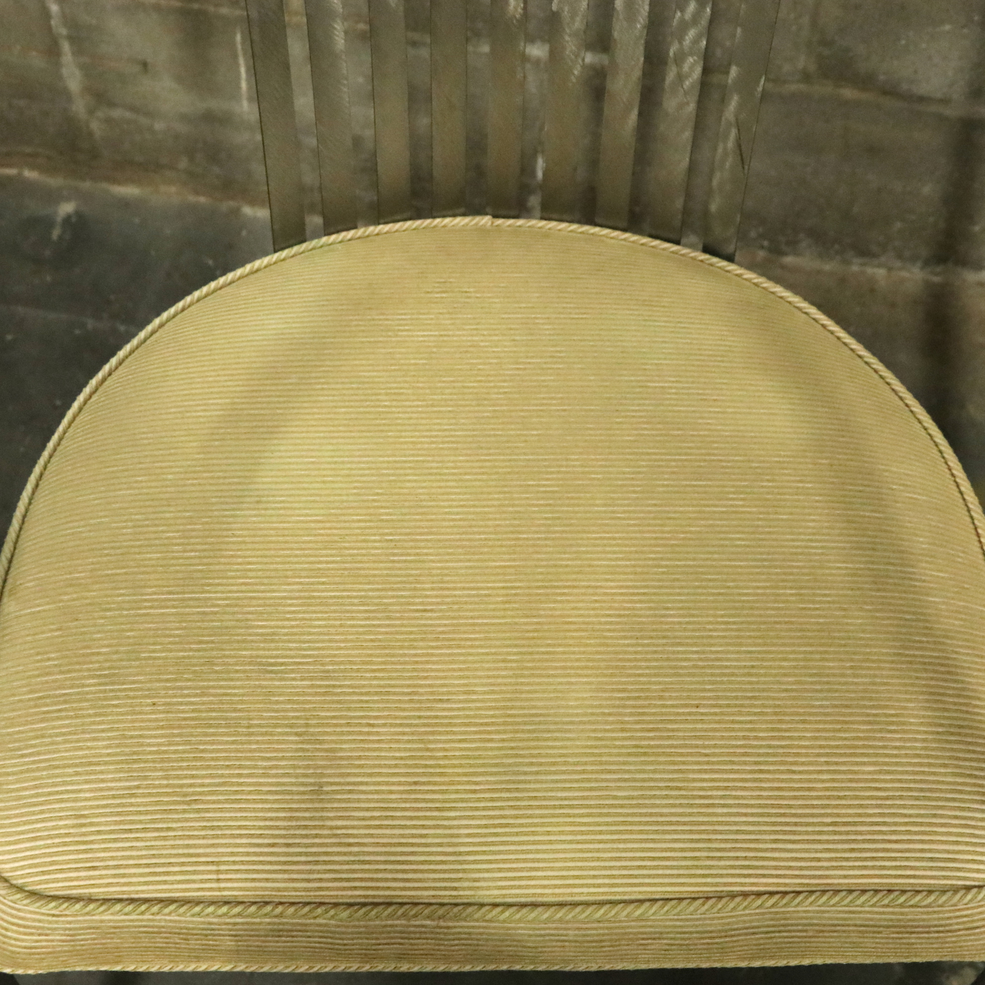 Contemporary Brushed Metal and Wood Top Pedestal Dining Table and Chairs