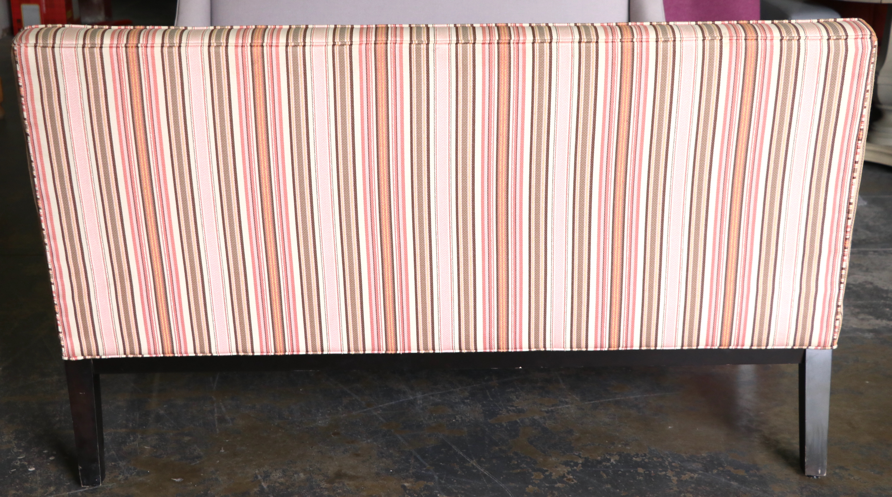 Contemporary Striped Tufted Upholstered Loveseat