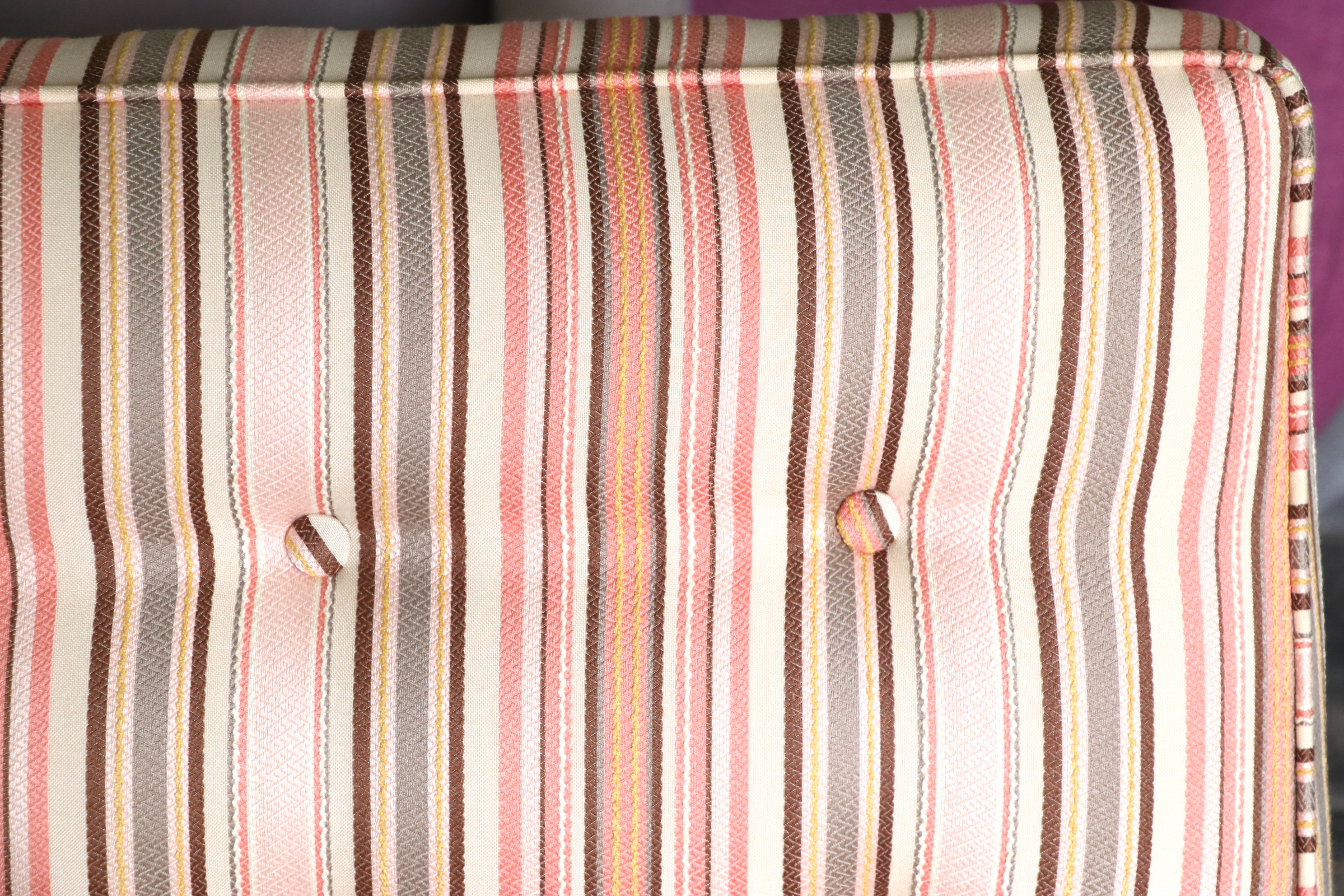 Contemporary Striped Tufted Upholstered Loveseat