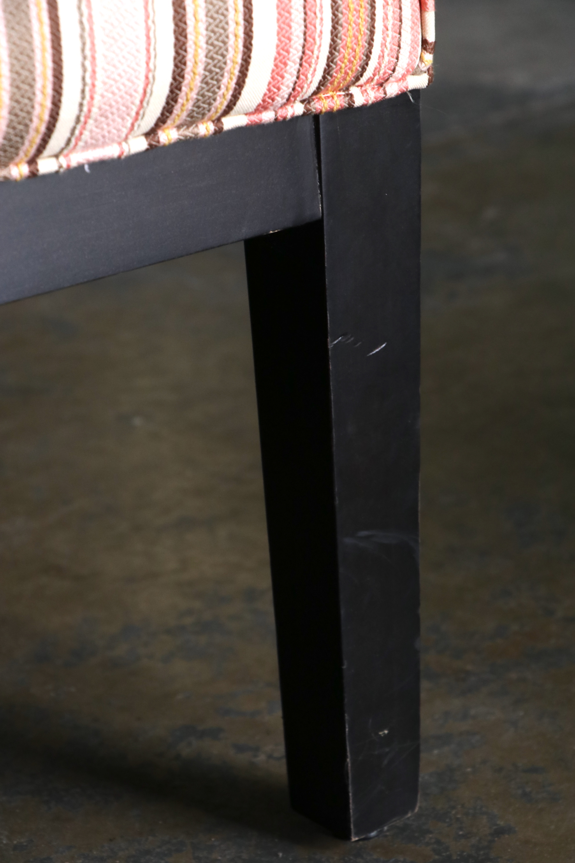 Contemporary Striped Tufted Upholstered Loveseat