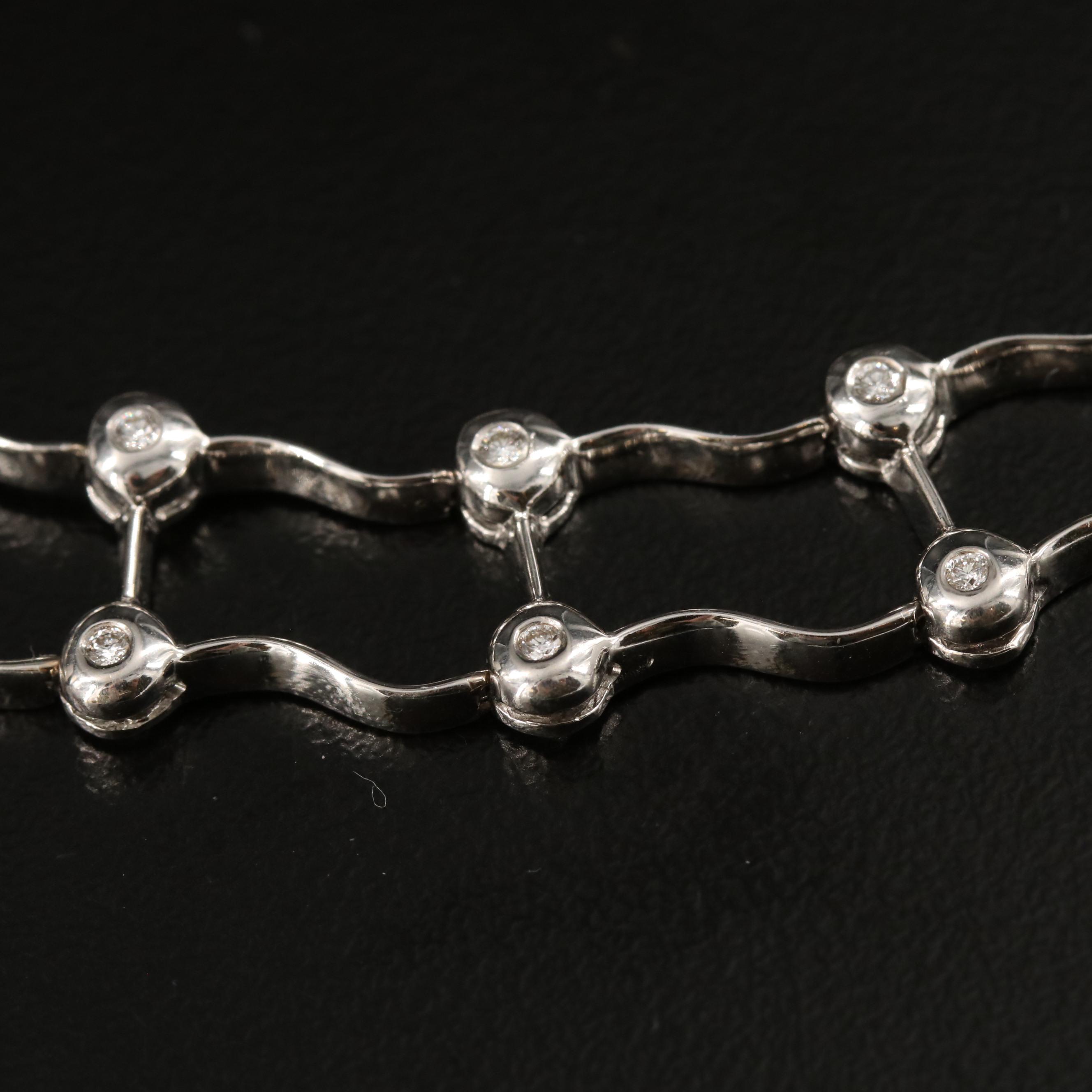 18K Diamond Ladder Link Collar Necklace