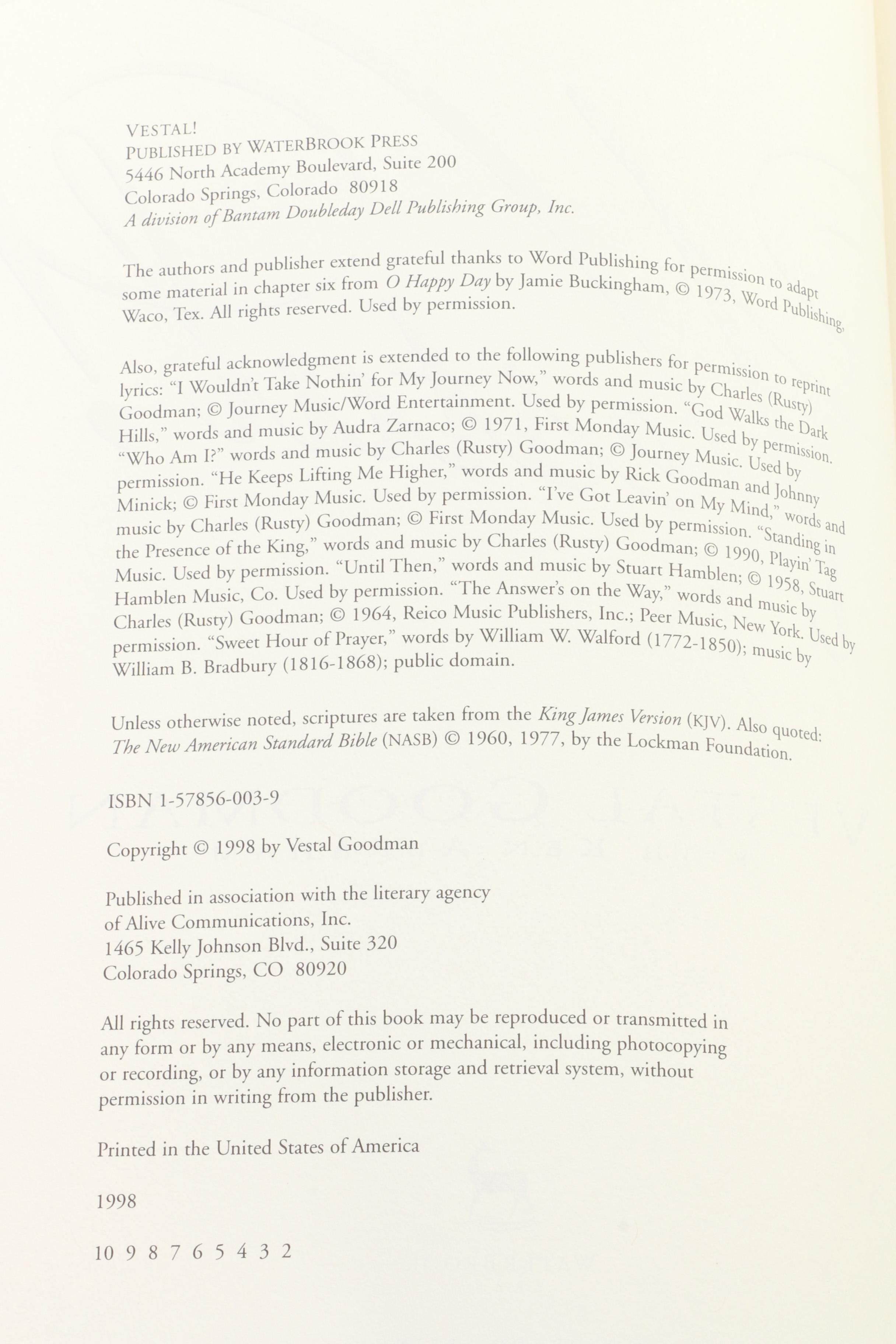 Signed "Vestal!" by Vestal Goodman with Other Religious and Inspirational Books