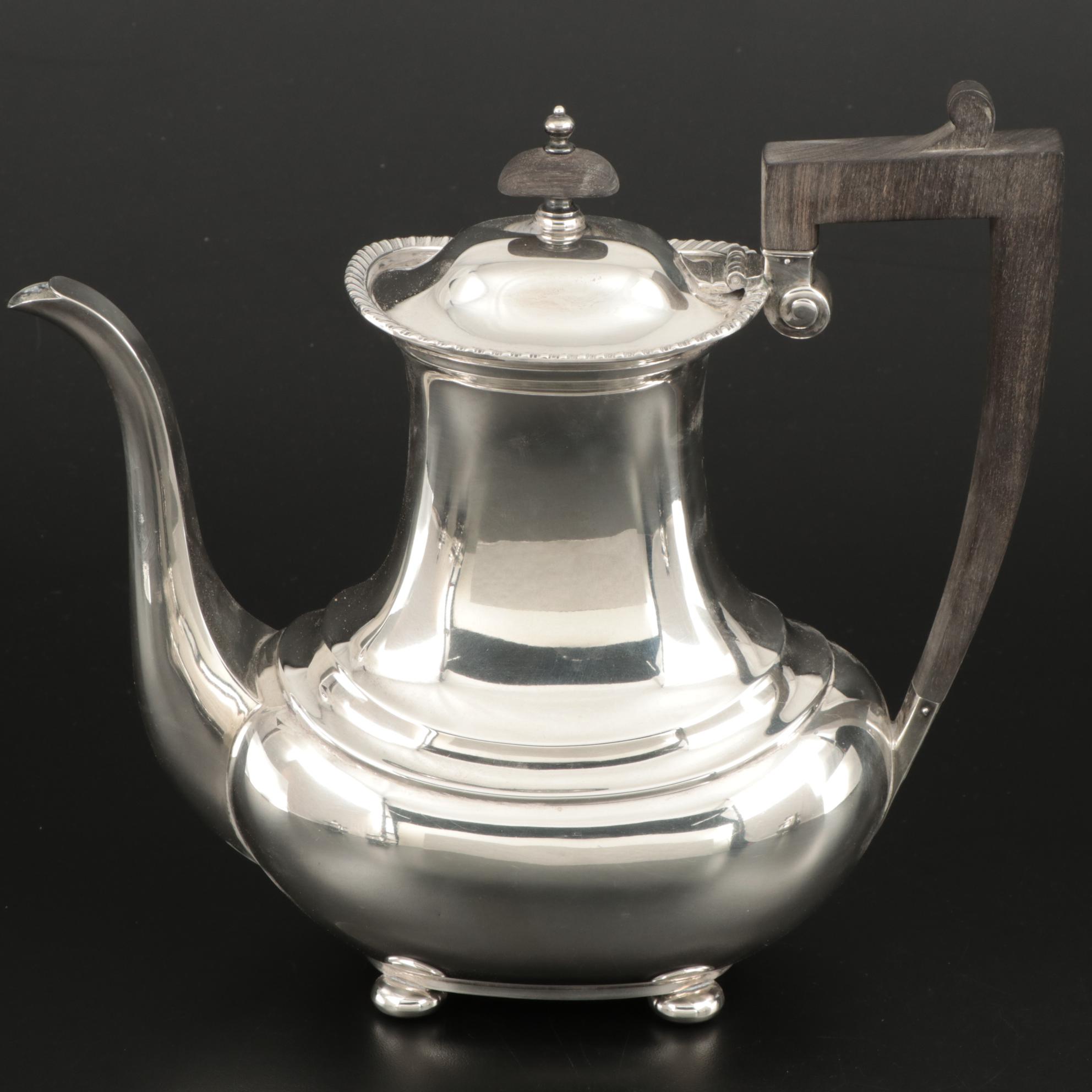 Gorham Queen Anne Style Sterling Silver Coffee and Tea Service, 1950s