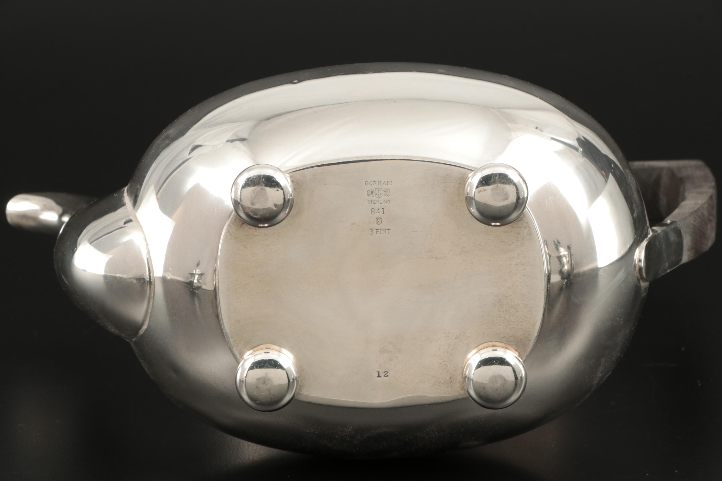 Gorham Queen Anne Style Sterling Silver Coffee and Tea Service, 1950s