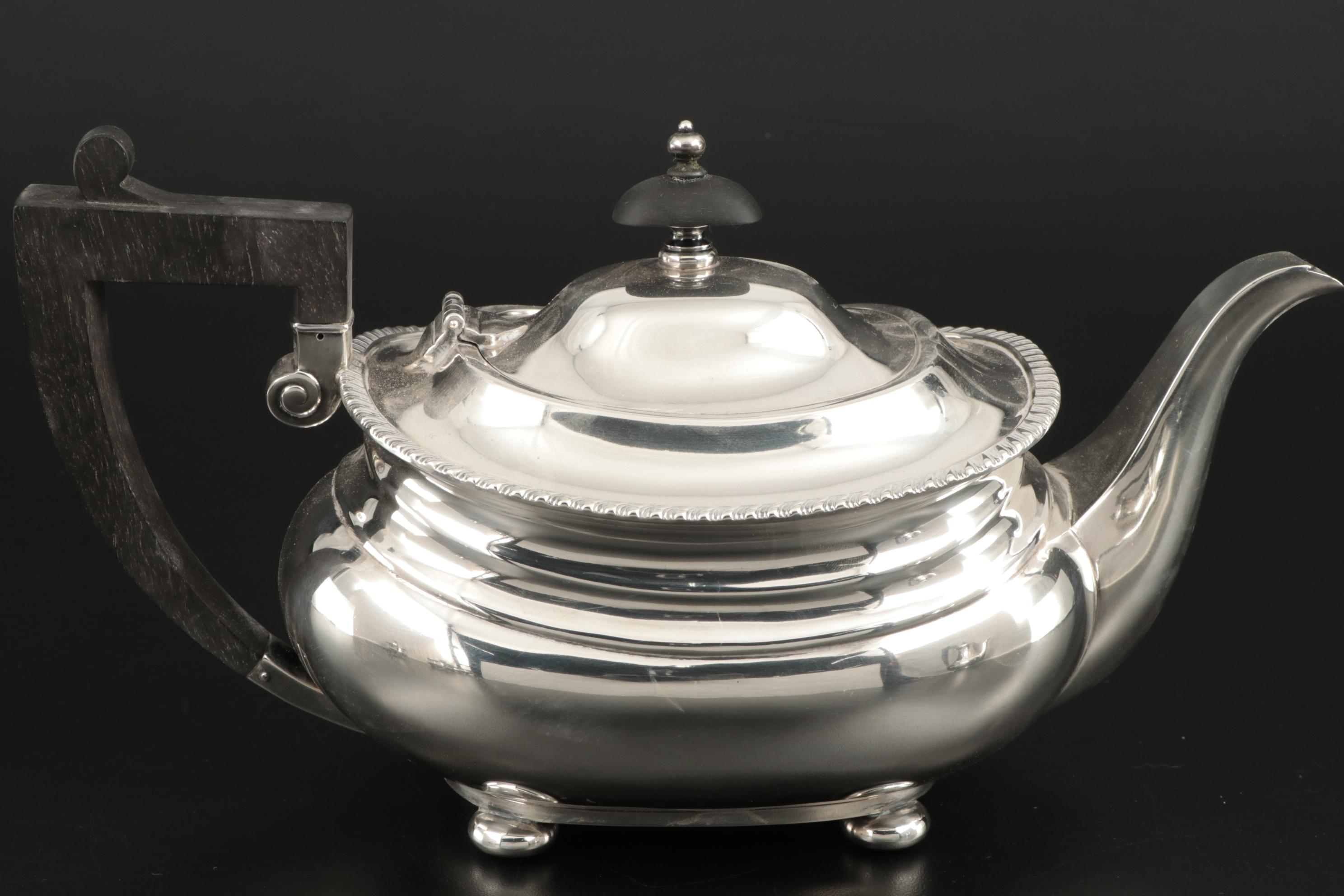 Gorham Queen Anne Style Sterling Silver Coffee and Tea Service, 1950s