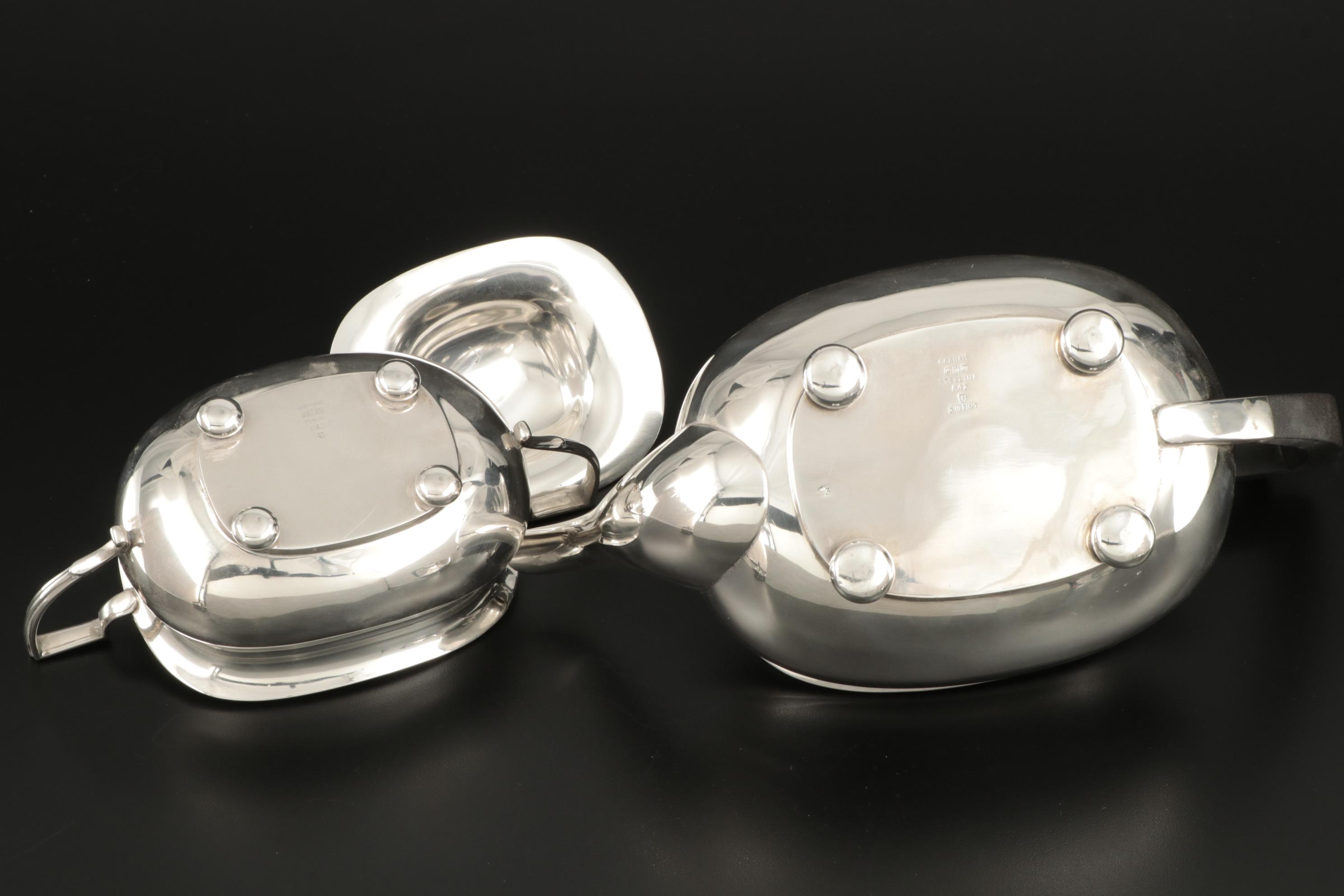 Gorham Queen Anne Style Sterling Silver Coffee and Tea Service, 1950s