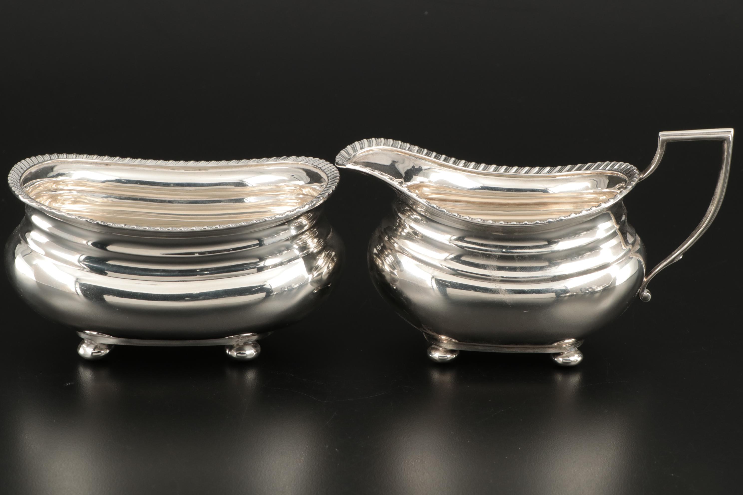 Gorham Queen Anne Style Sterling Silver Coffee and Tea Service, 1950s