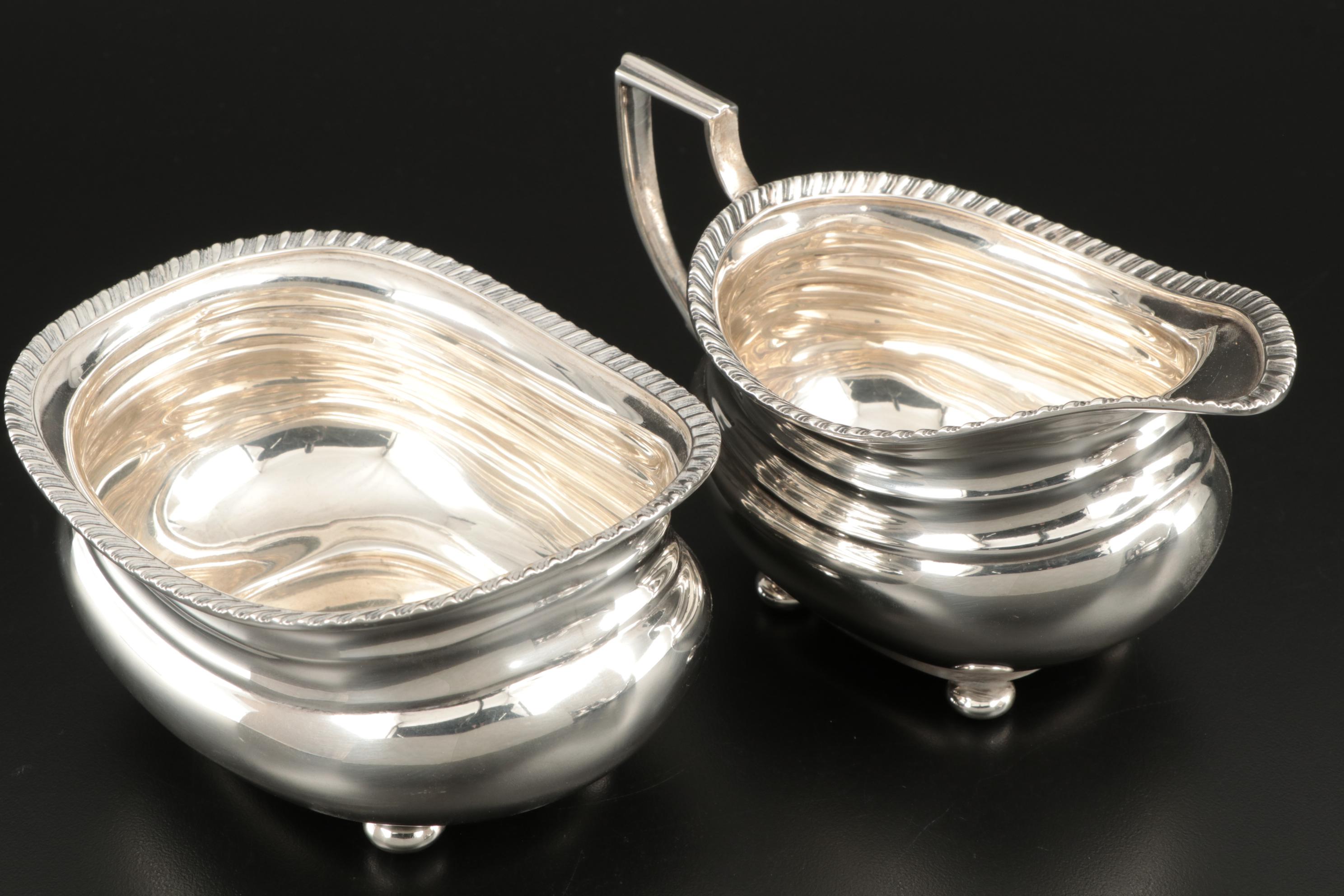 Gorham Queen Anne Style Sterling Silver Coffee and Tea Service, 1950s