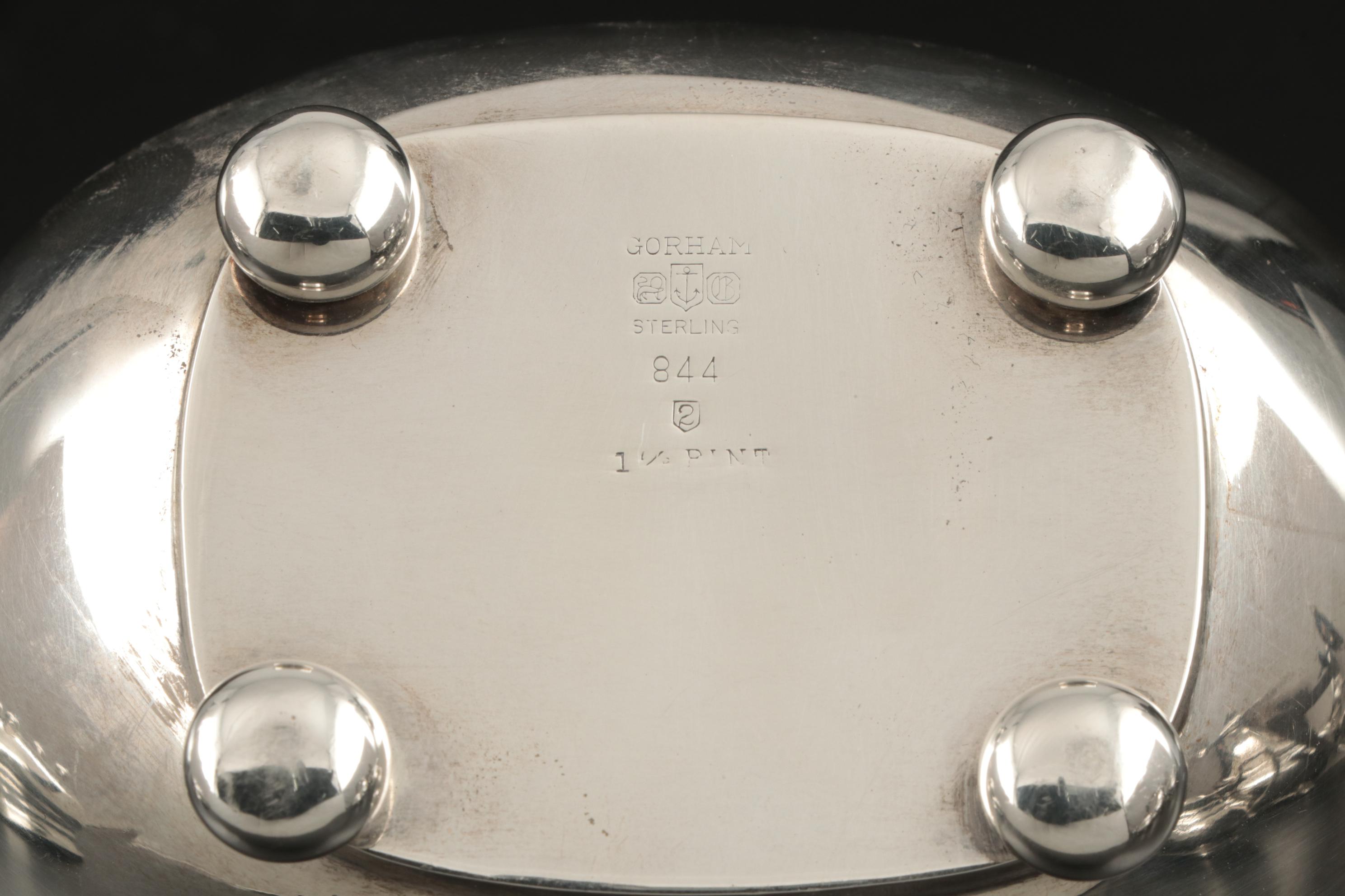 Gorham Queen Anne Style Sterling Silver Coffee and Tea Service, 1950s