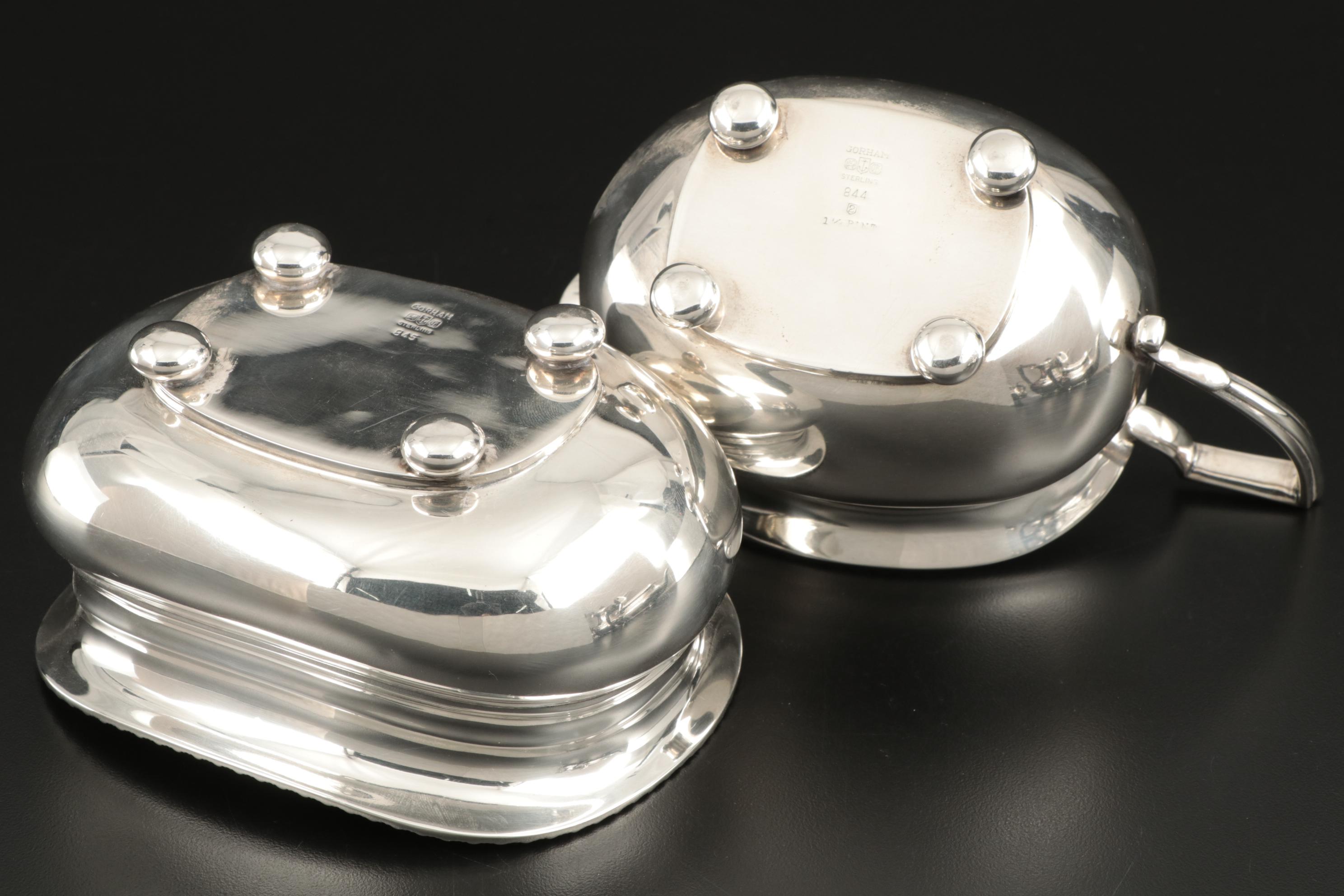 Gorham Queen Anne Style Sterling Silver Coffee and Tea Service, 1950s