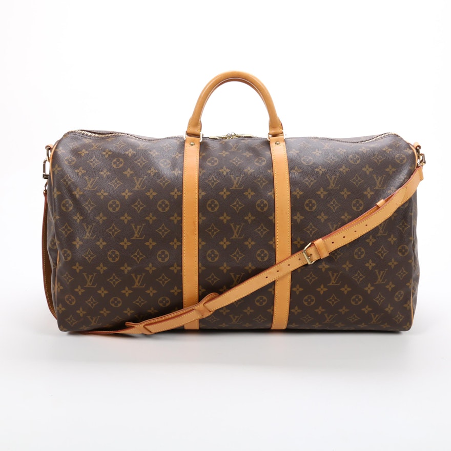 Louis Vuitton Keepall 60 Duffel in Monogram Canvas and Vachetta Leather