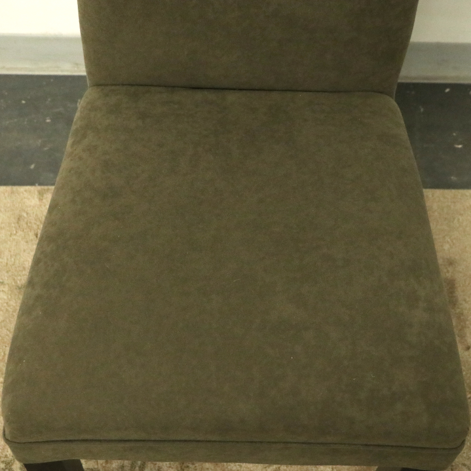 Micro-Suede Green Upholstered Dining Chairs