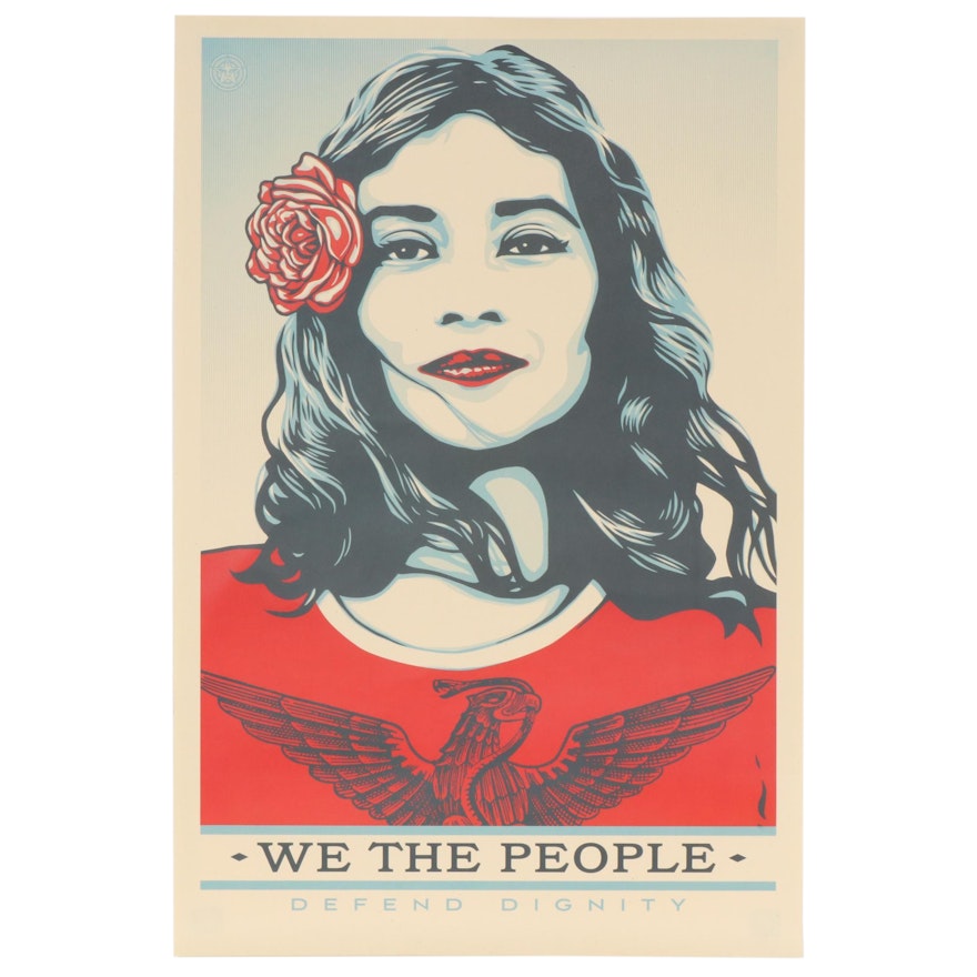 Shepard Fairey for Amplifier Offset Poster "We the People: Defend Dignity"