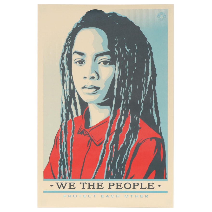 Shepard Fairey for Amplifier Offset Poster "We the People: Protect Each Other"