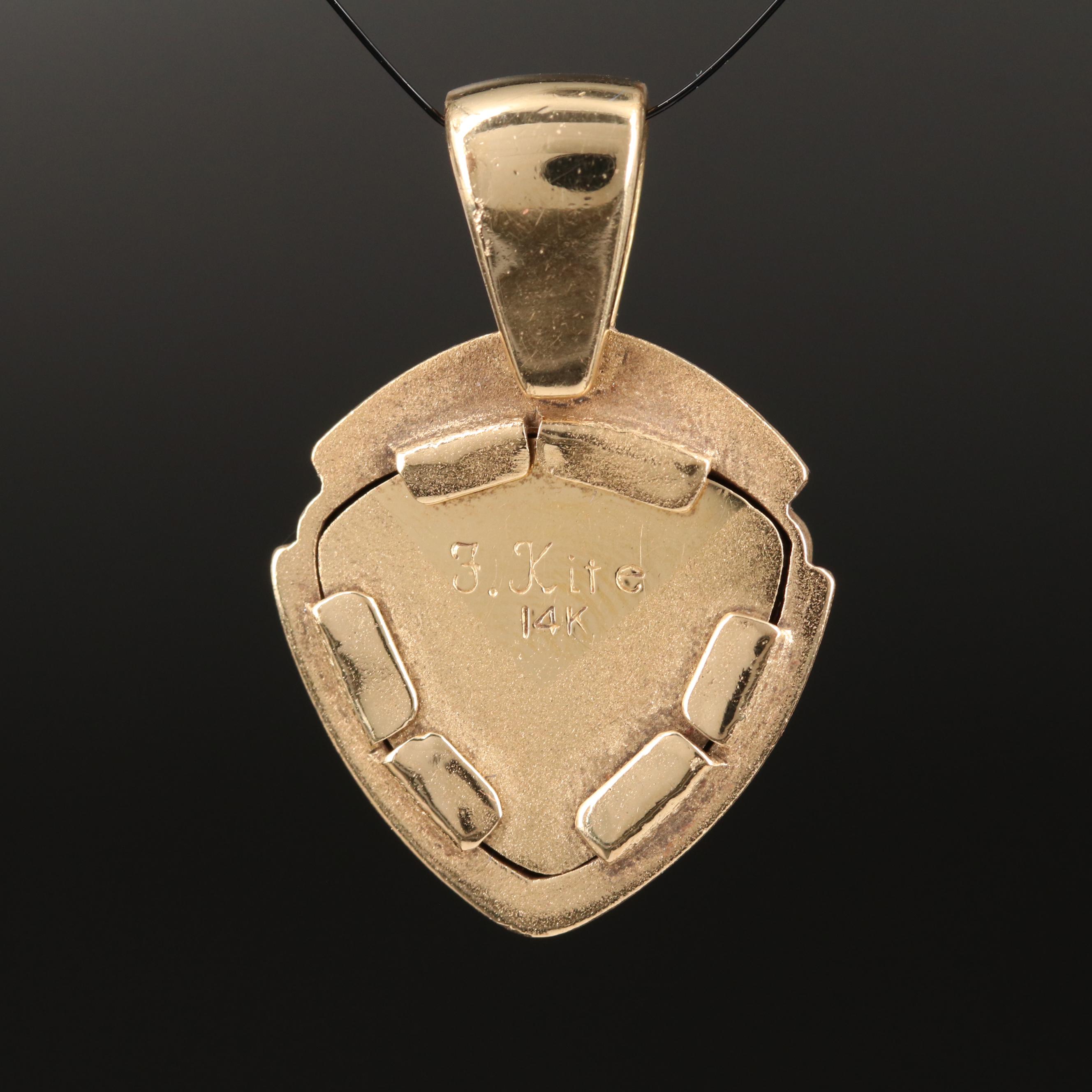 Frances Kite 14K Cloisonné Pendant