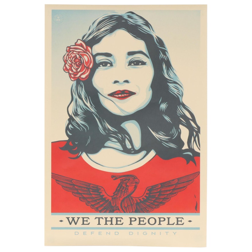 Shepard Fairey for Amplifier Offset Poster "We the People: Defend Dignity"