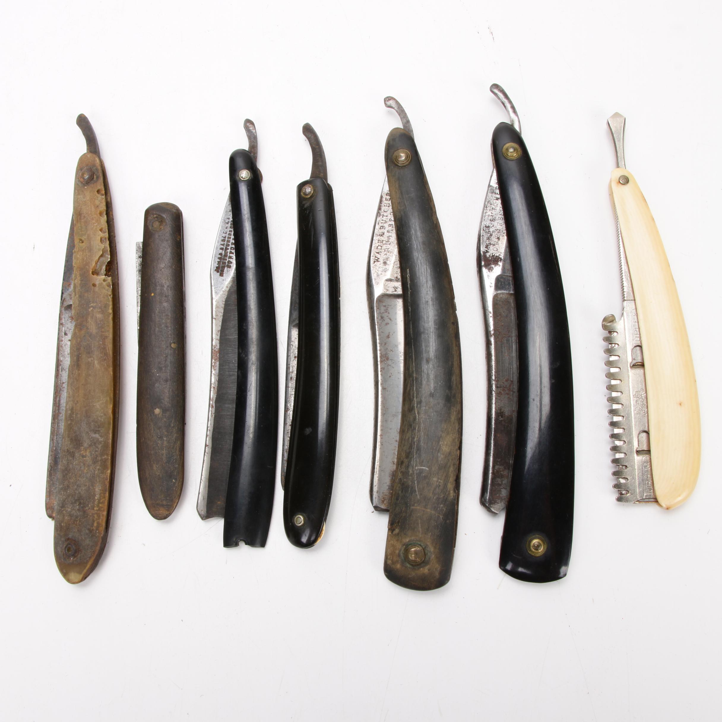 S. Kunde & Sohn, Wade & Butcher, and Antique Barbershop Straight Razors, c. 1840