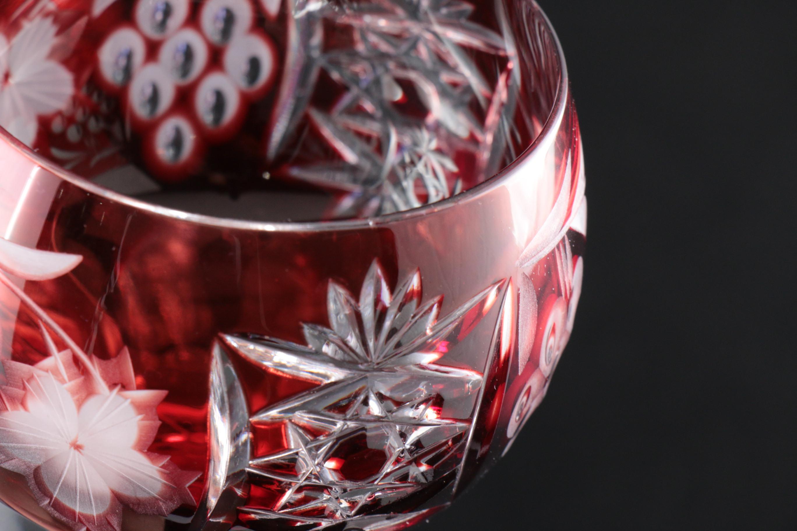 Nachtmann "Traube" Cut-to-Clear Crystal Wine Hock Glasses, Mid to Late 20th C.