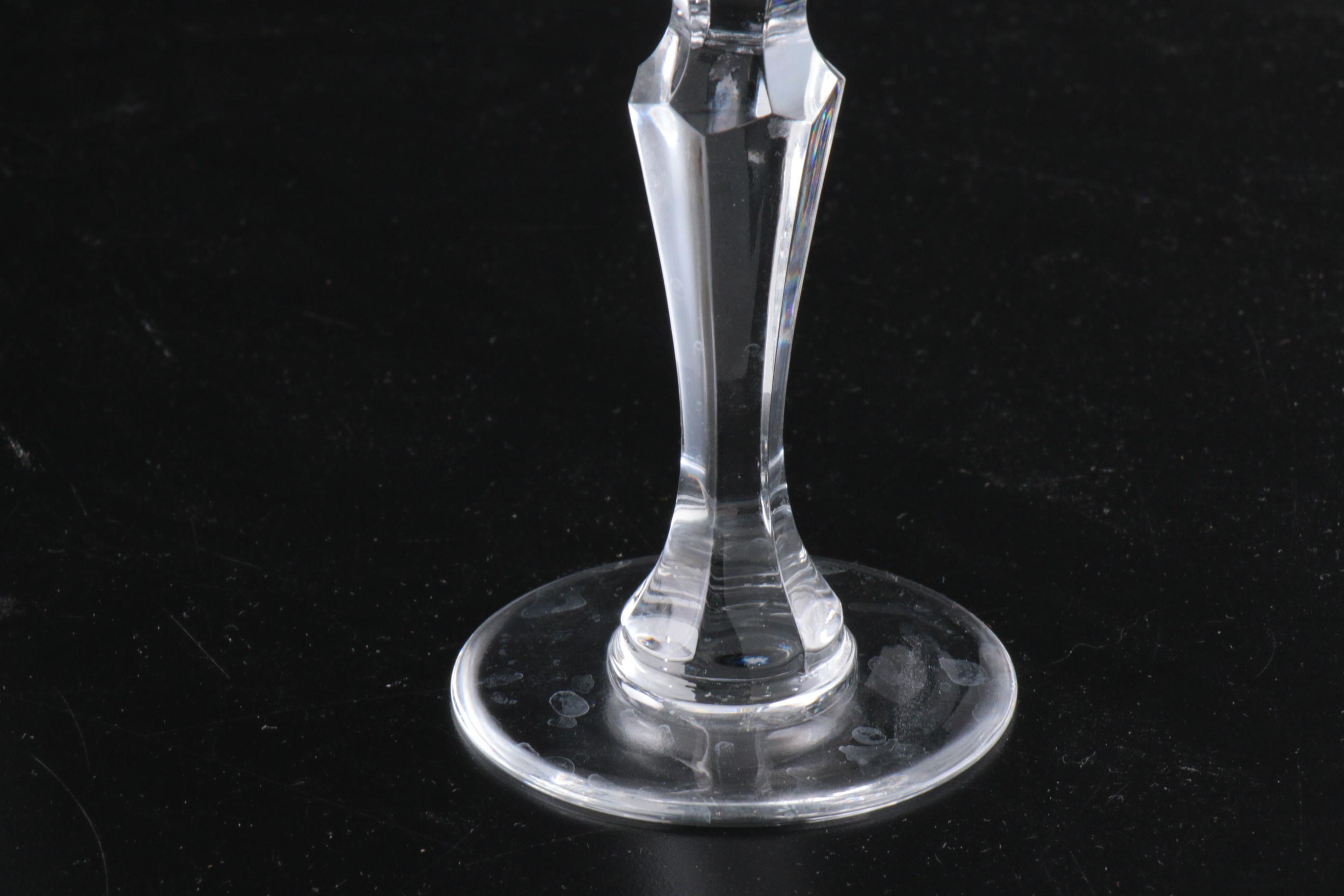 Waterford "Hanover Gold" Gilt Rimmed Crystal White Wine Glasses, Set of Twelve