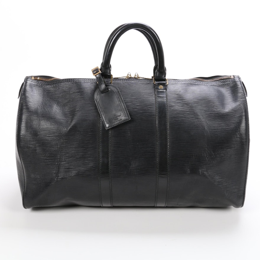 Louis Vuitton Keepall 45 in Black Epi Leather