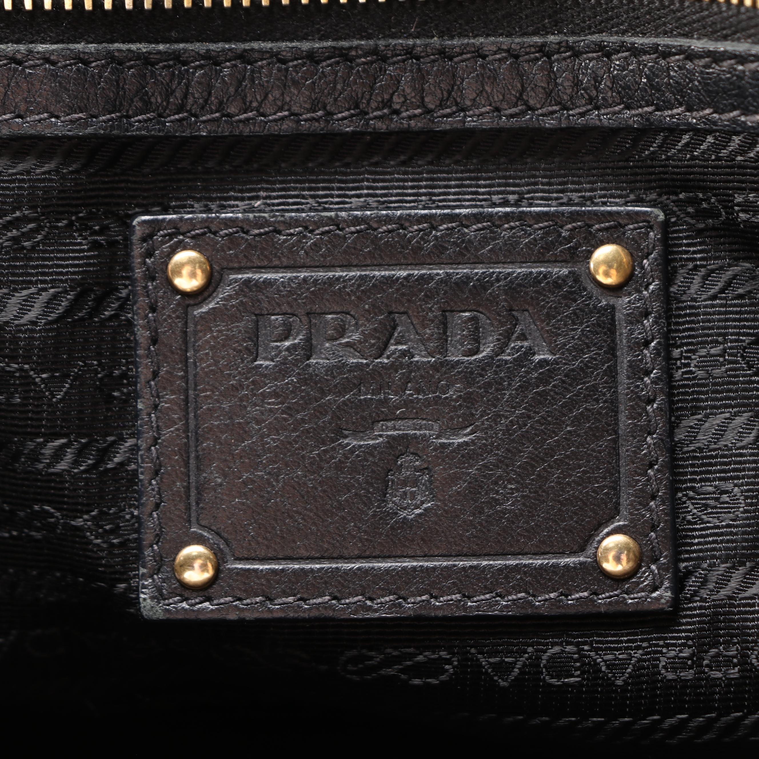 Prada Gathered Black Tessuto Nylon Handbag