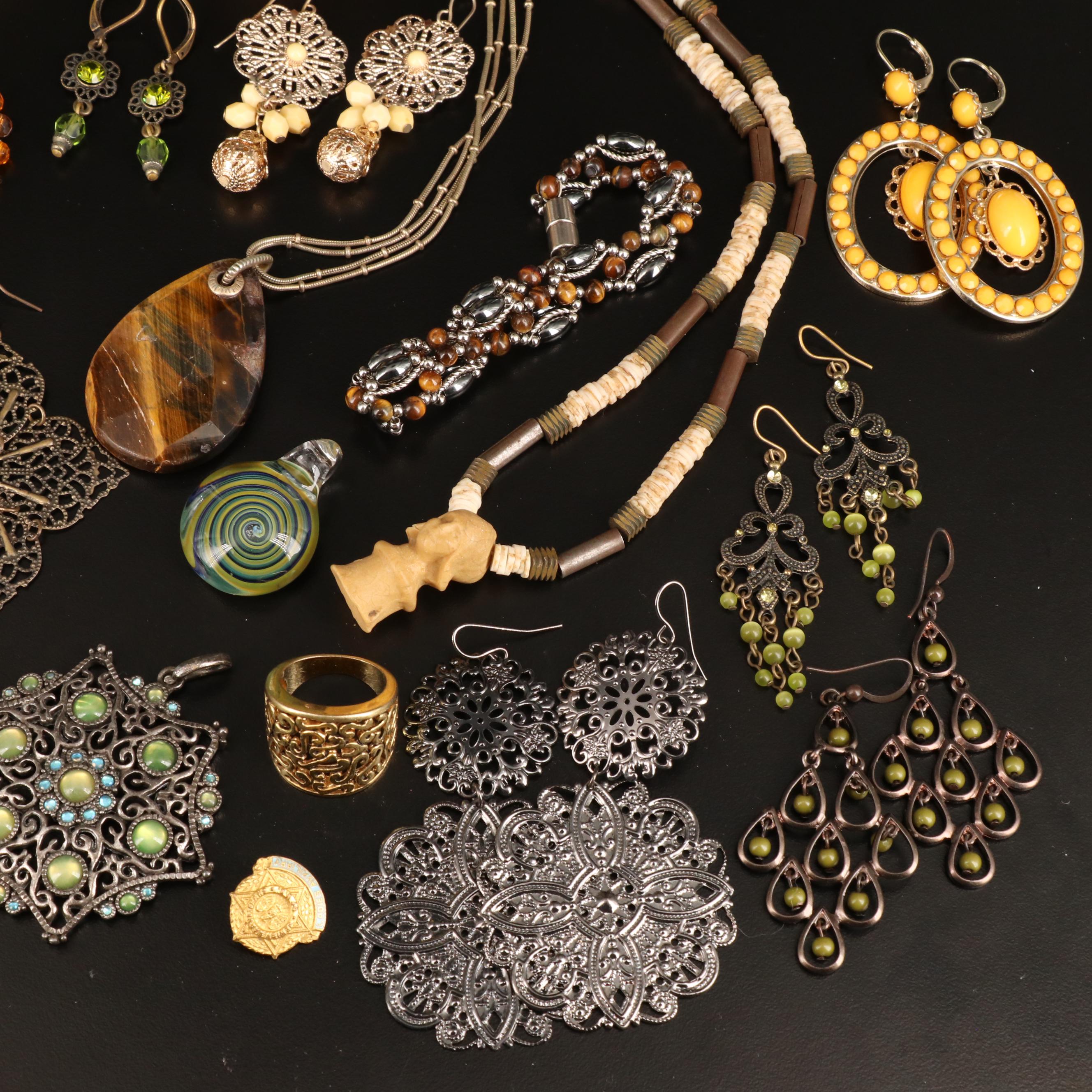 Collection of Jewelry Featuring Sigrid Olsen Necklace and Wrapped Bracelet