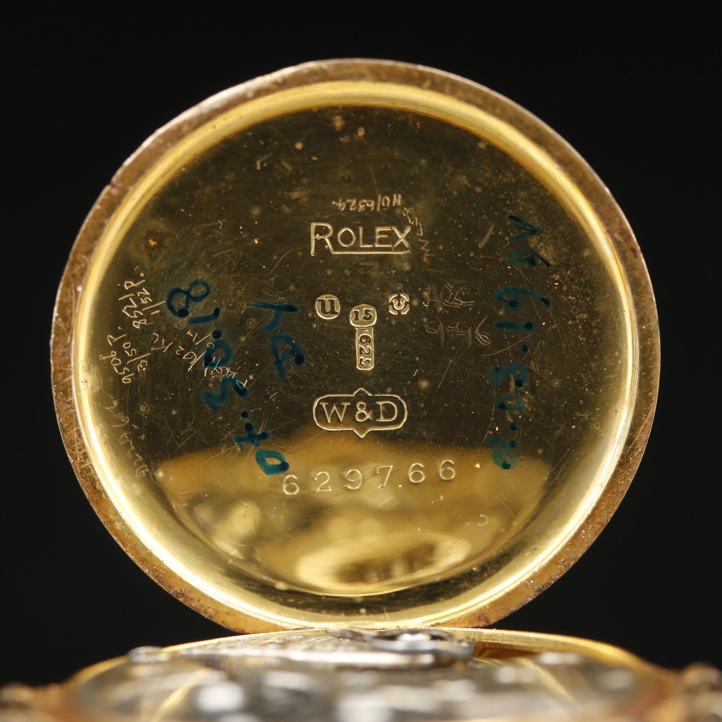 Rolex 15K Gold Stem Wind Watch, Circa 1915