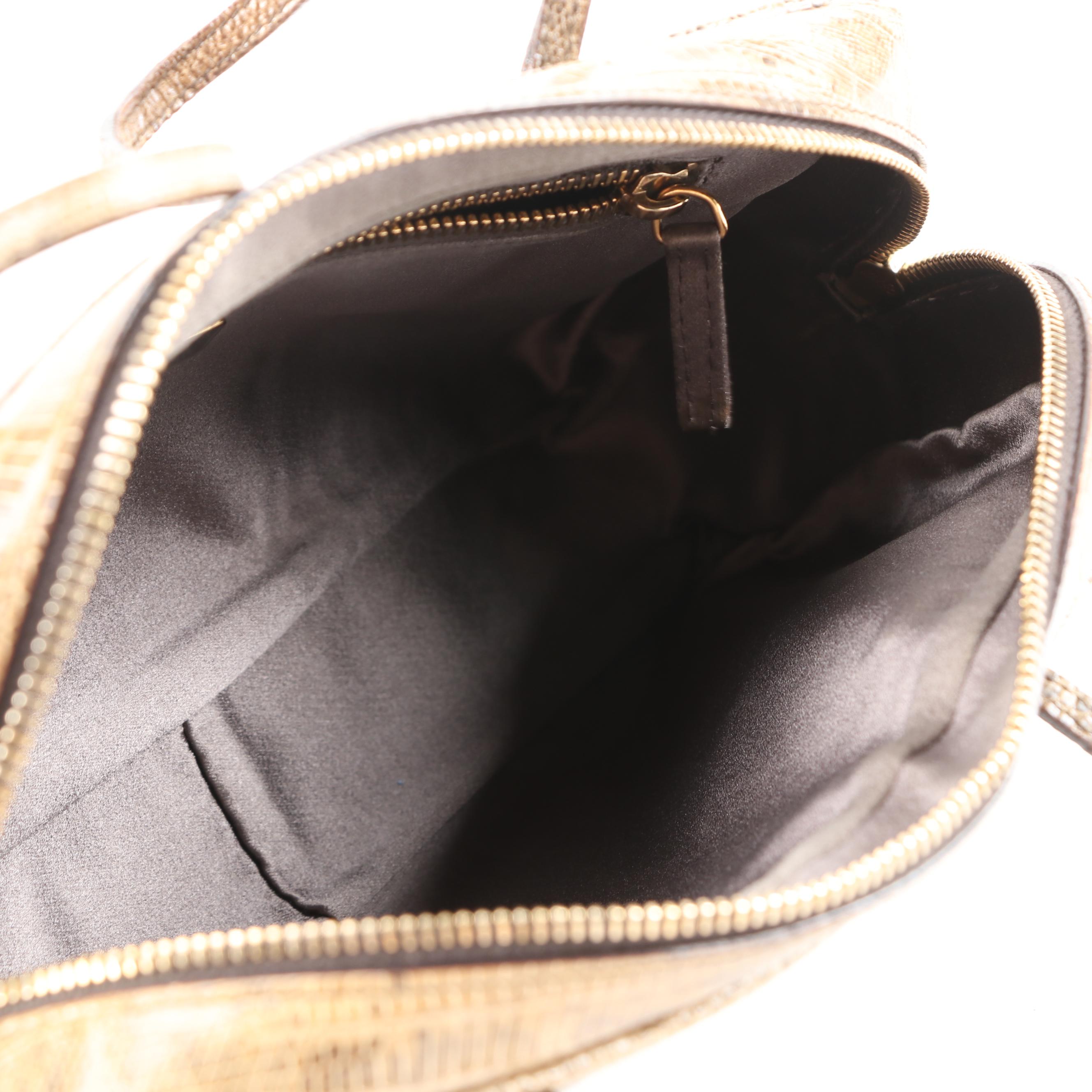 Prada Lizard Skin Top Handle Bag in Giunco