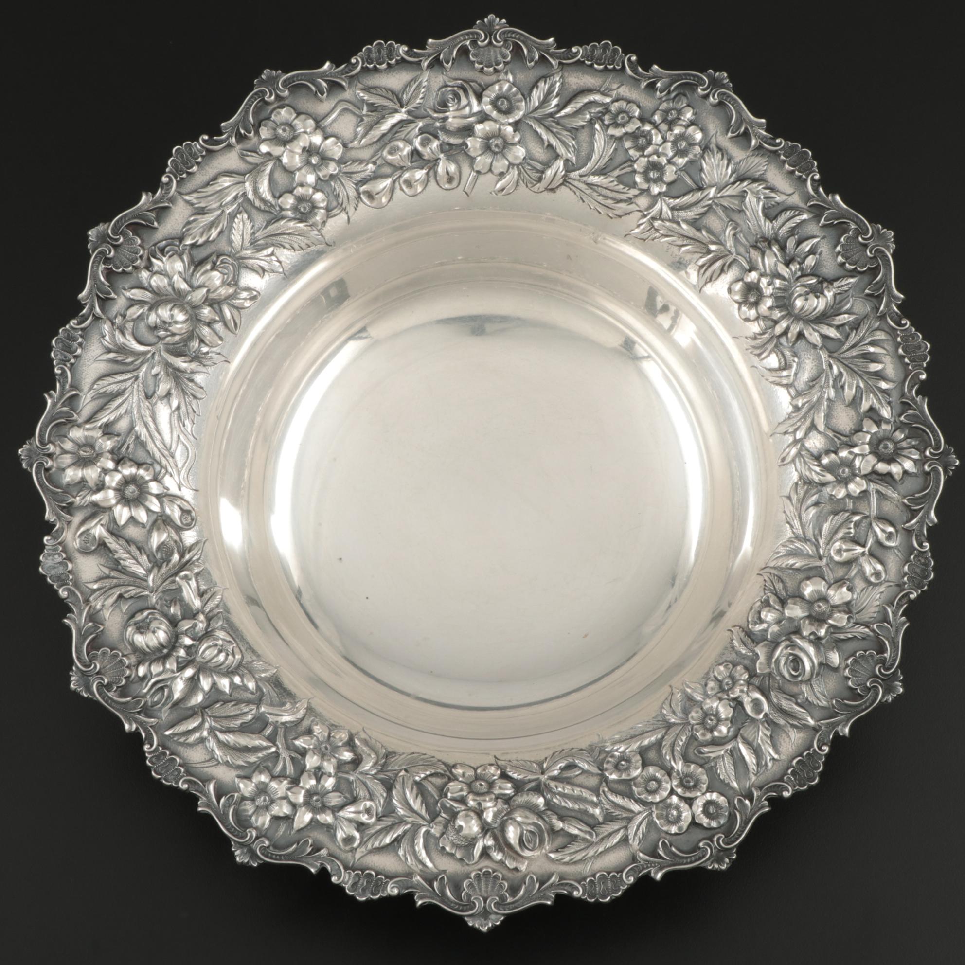 S. Kirk & Son Hand Decorated Repoussé Sterling Silver Bowl, 1932–1961