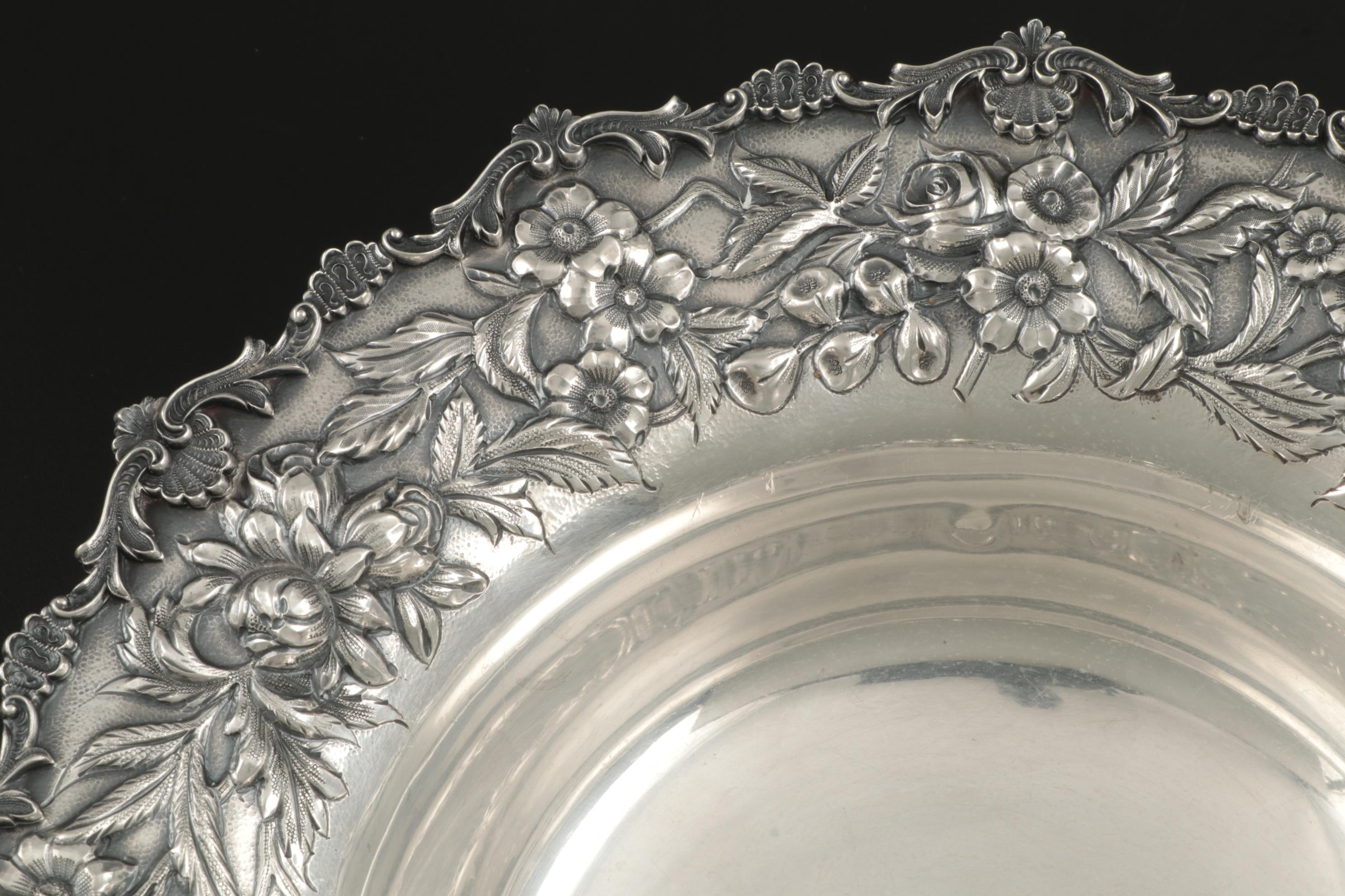 S. Kirk & Son Hand Decorated Repoussé Sterling Silver Bowl, 1932–1961