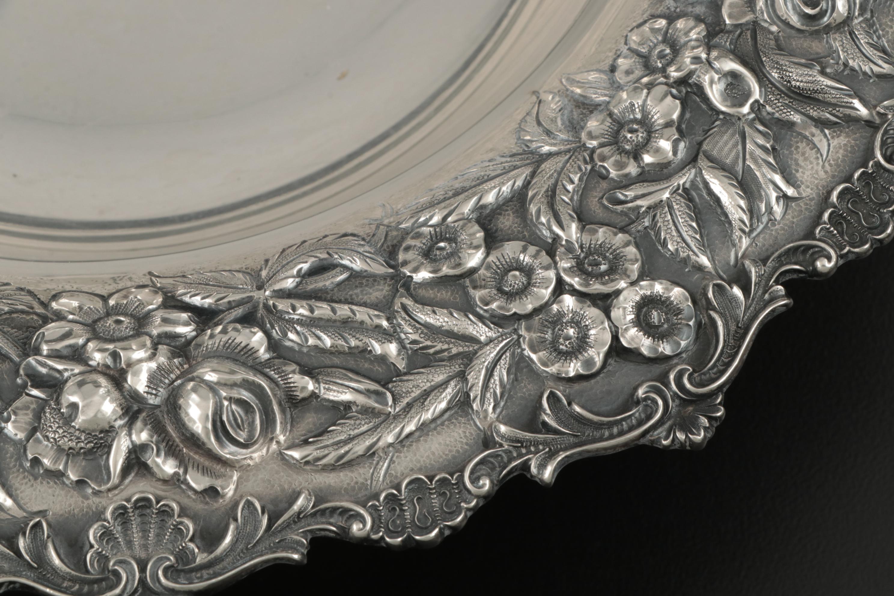 S. Kirk & Son Hand Decorated Repoussé Sterling Silver Bowl, 1932–1961