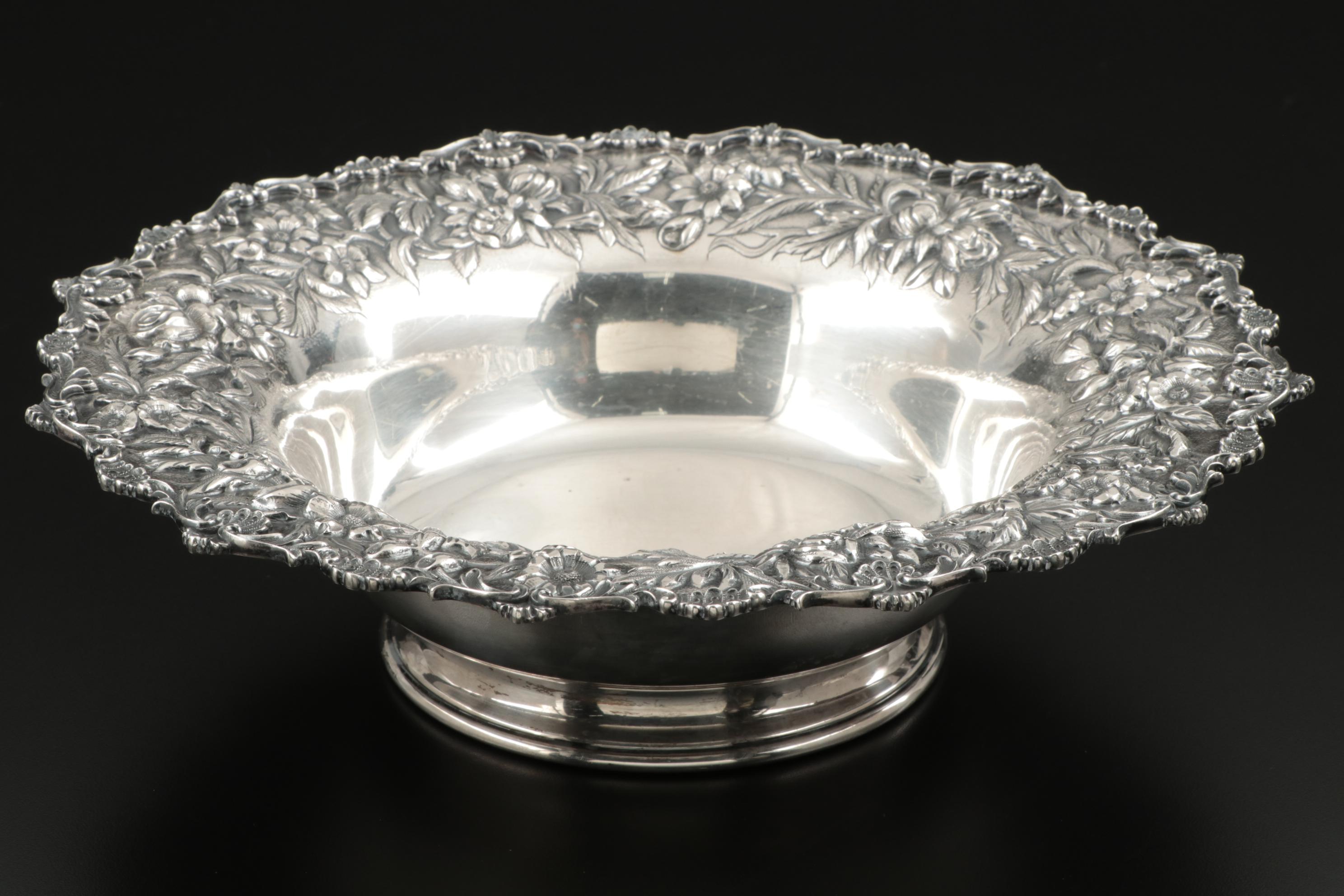 S. Kirk & Son Hand Decorated Repoussé Sterling Silver Bowl, 1932–1961