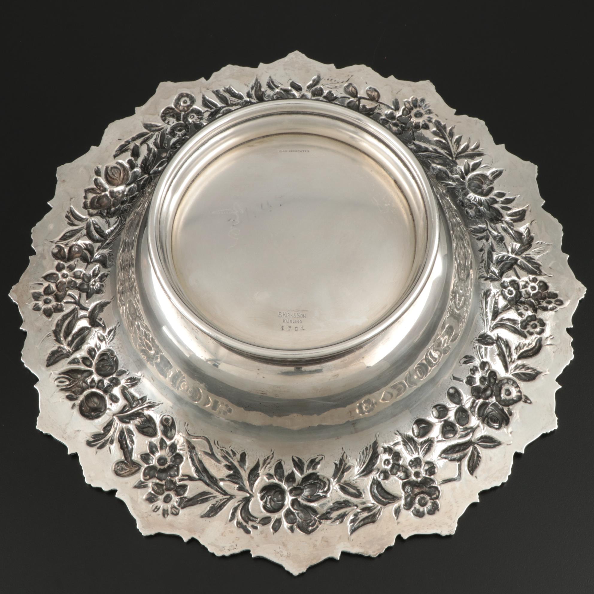 S. Kirk & Son Hand Decorated Repoussé Sterling Silver Bowl, 1932–1961