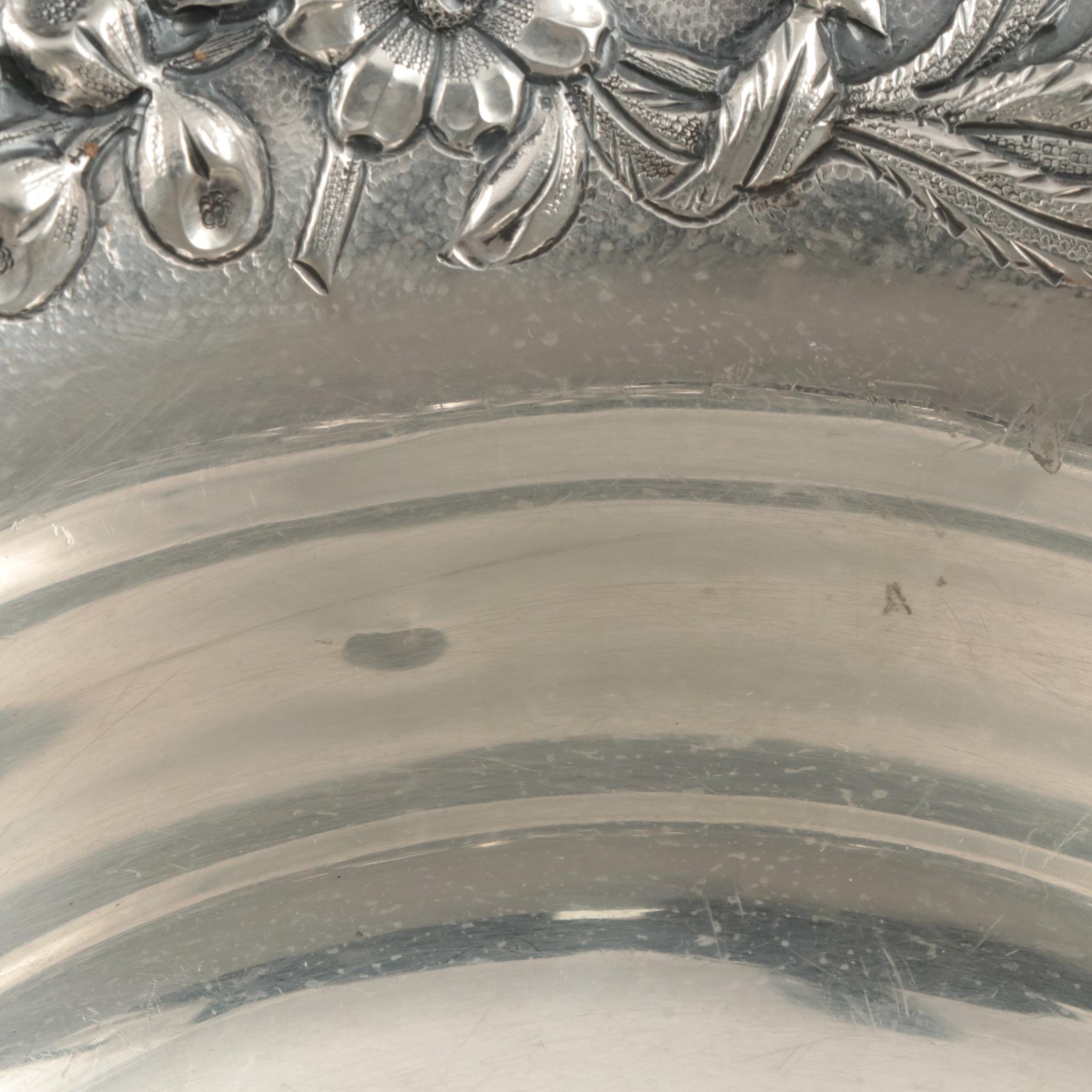 S. Kirk & Son Hand Decorated Repoussé Sterling Silver Bowl, 1932–1961