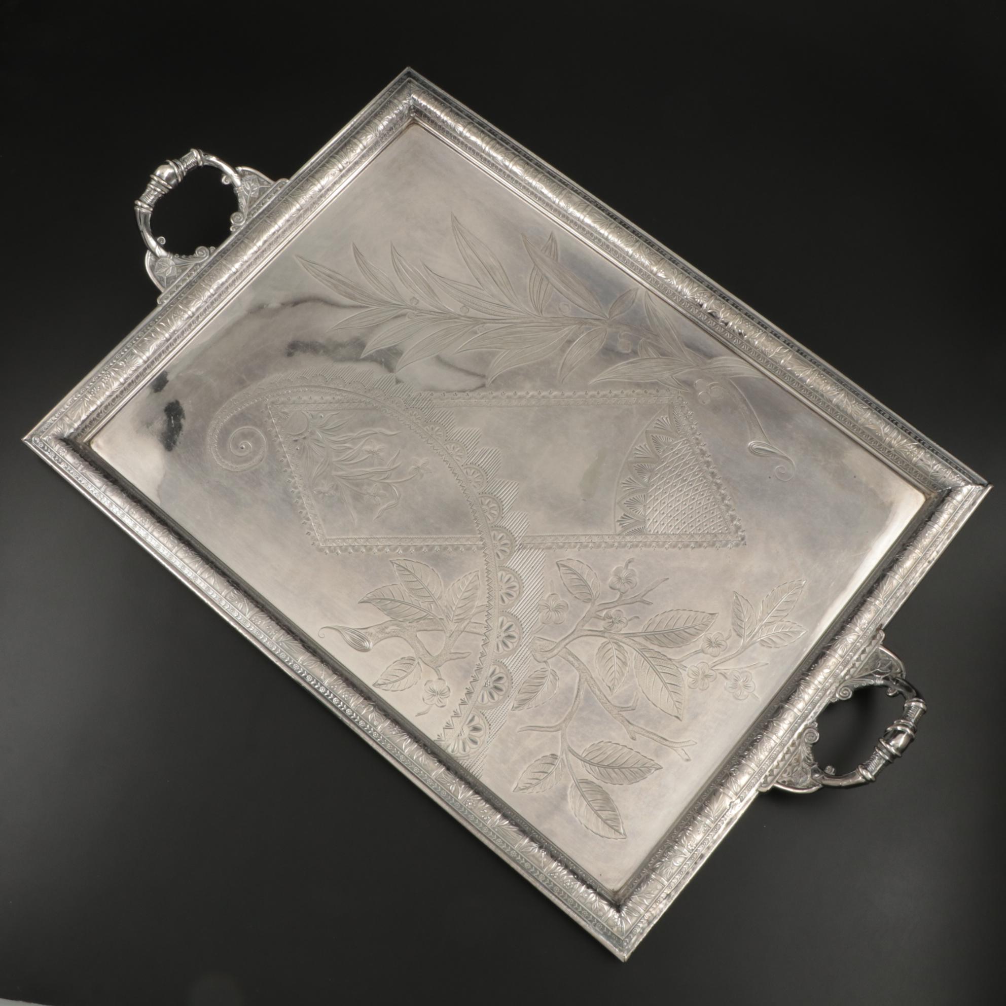 Pairpoint Mfg. Co. Aesthetic Movement Silver Plate Waiter's Tray, Late 19th C.