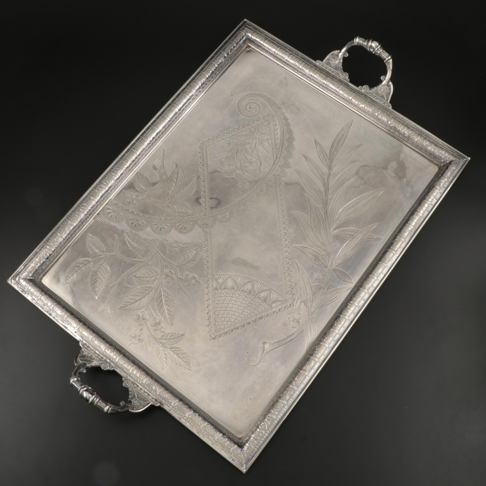 Pairpoint Mfg. Co. Aesthetic Movement Silver Plate Waiter's Tray, Late 19th C.