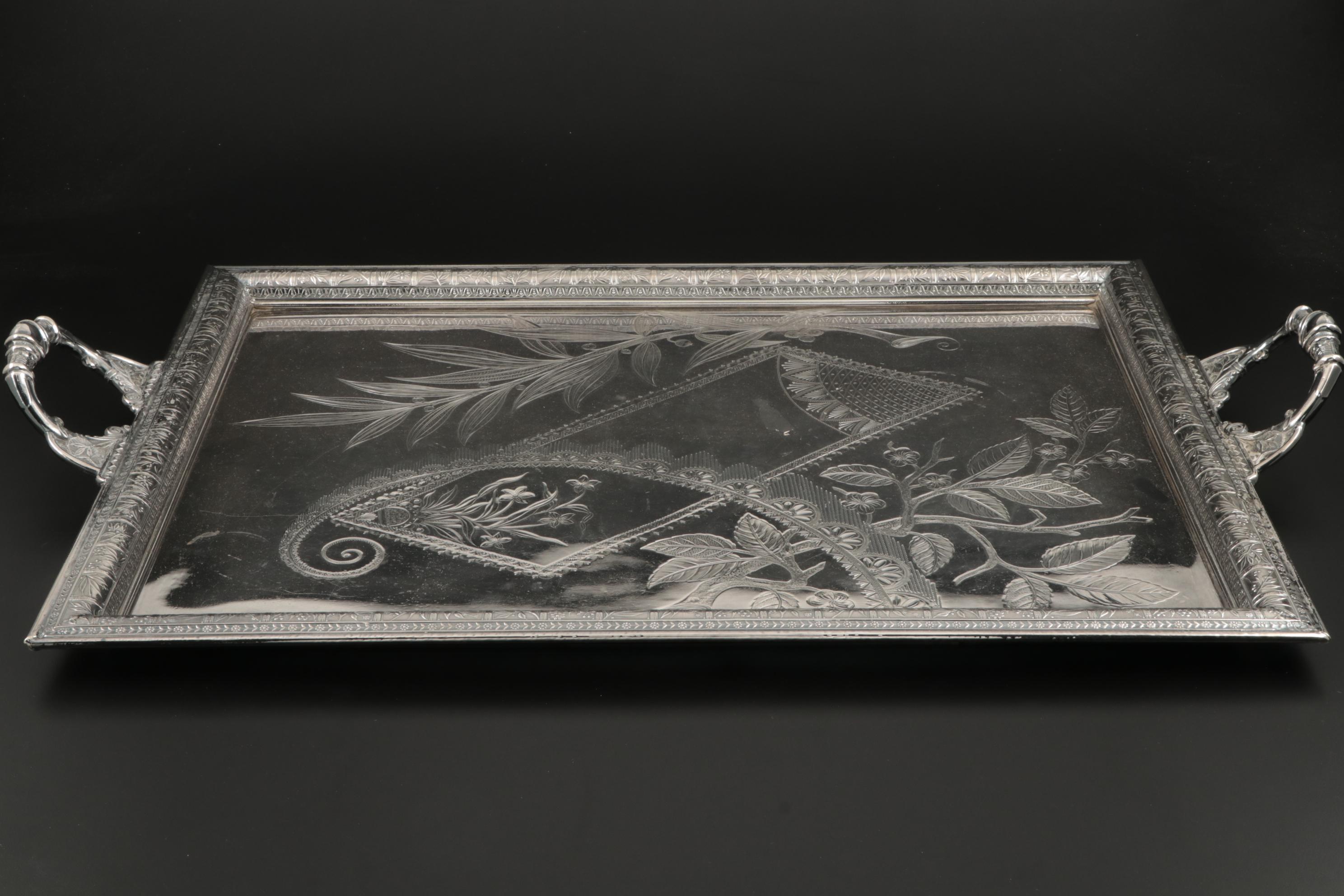 Pairpoint Mfg. Co. Aesthetic Movement Silver Plate Waiter's Tray, Late 19th C.
