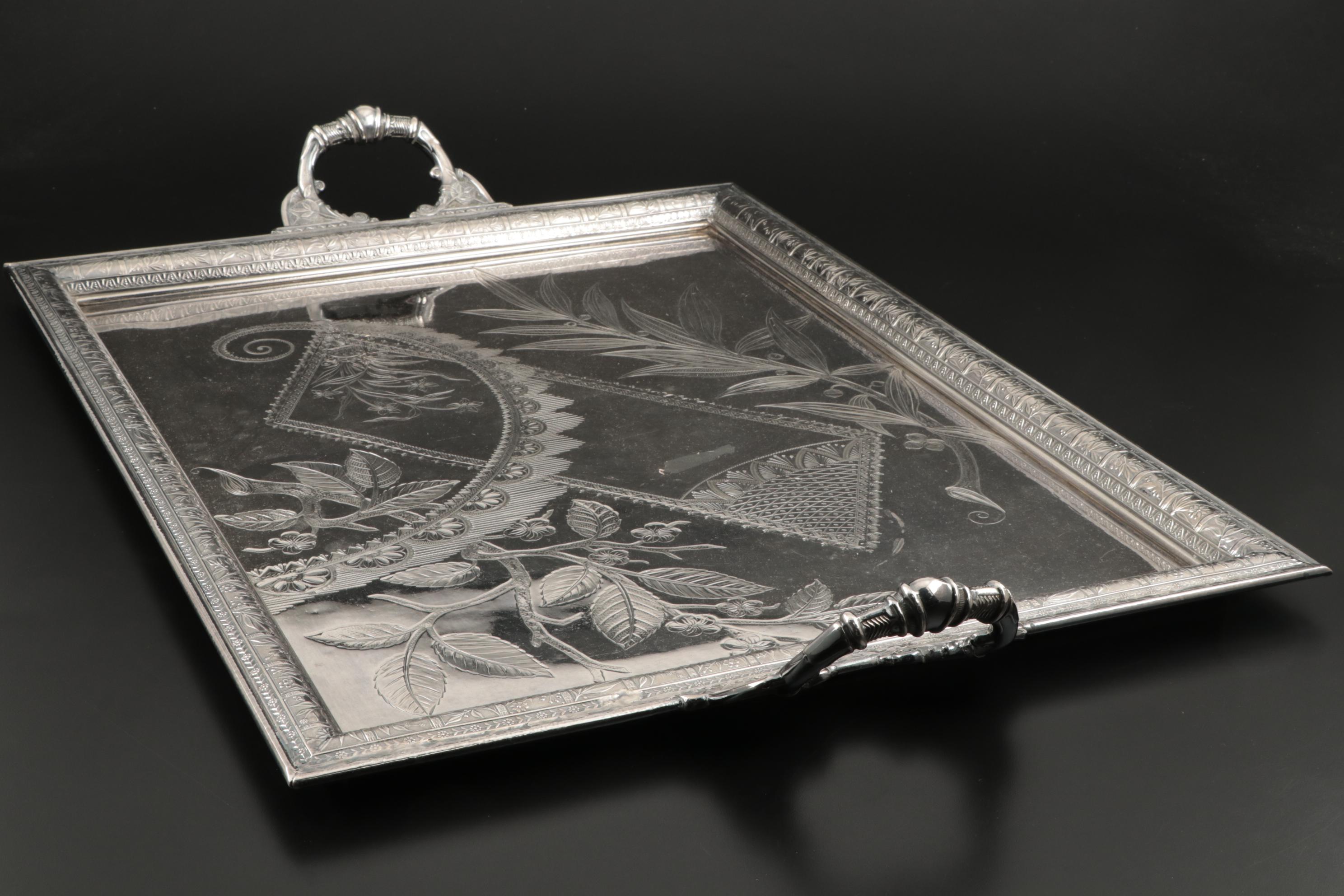 Pairpoint Mfg. Co. Aesthetic Movement Silver Plate Waiter's Tray, Late 19th C.