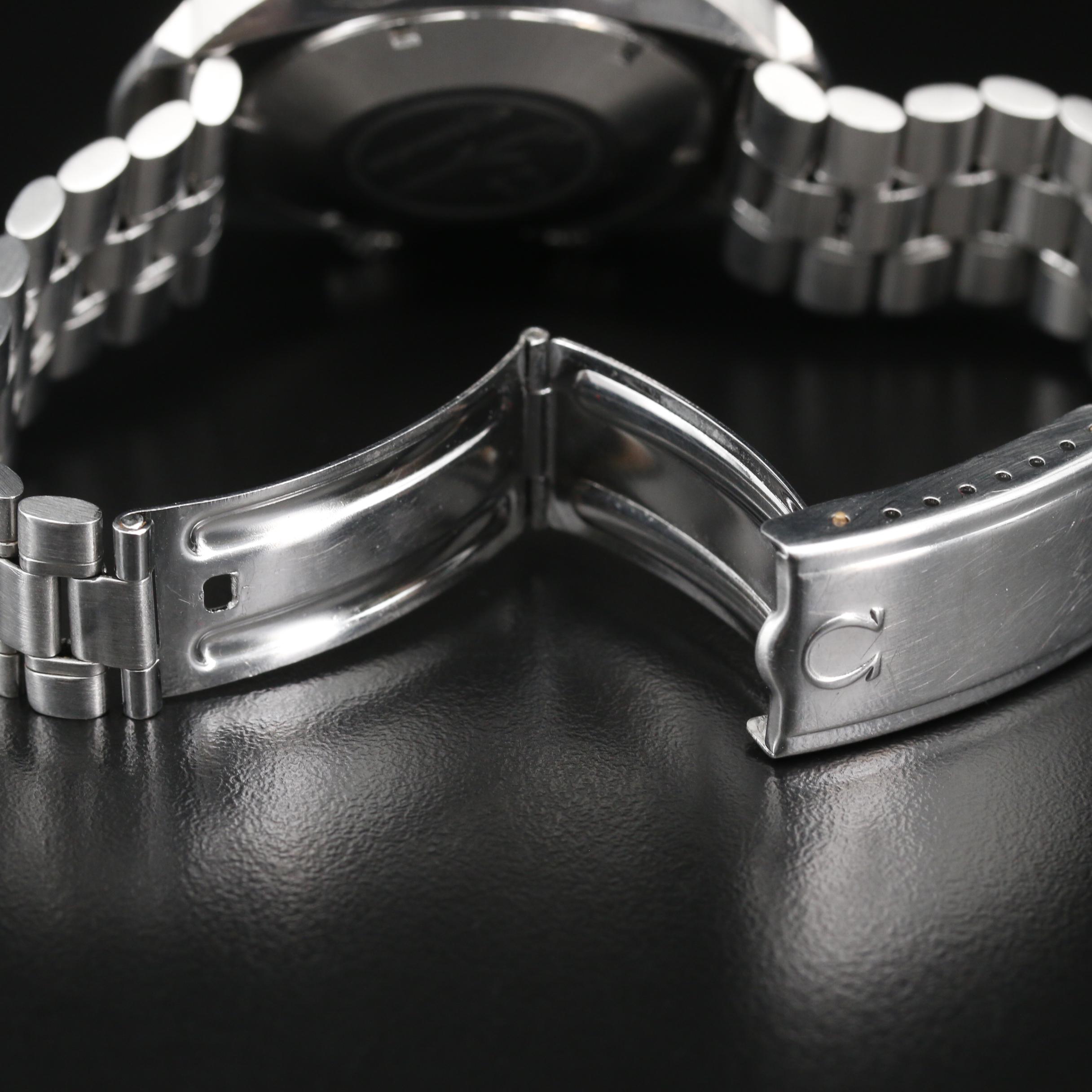 1969 Omega Flightmaster Chronograph Stainless Steel Stem Wind Watch