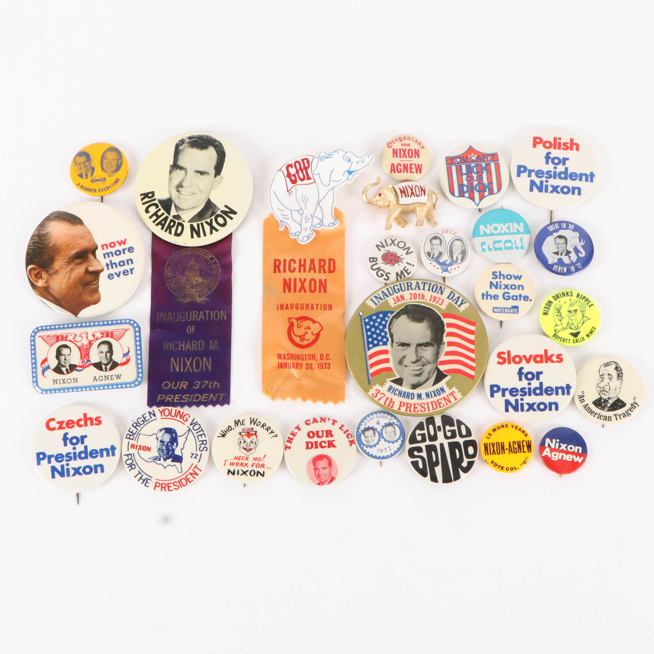Richard Nixon Inauguration Badges and Pinback Buttons