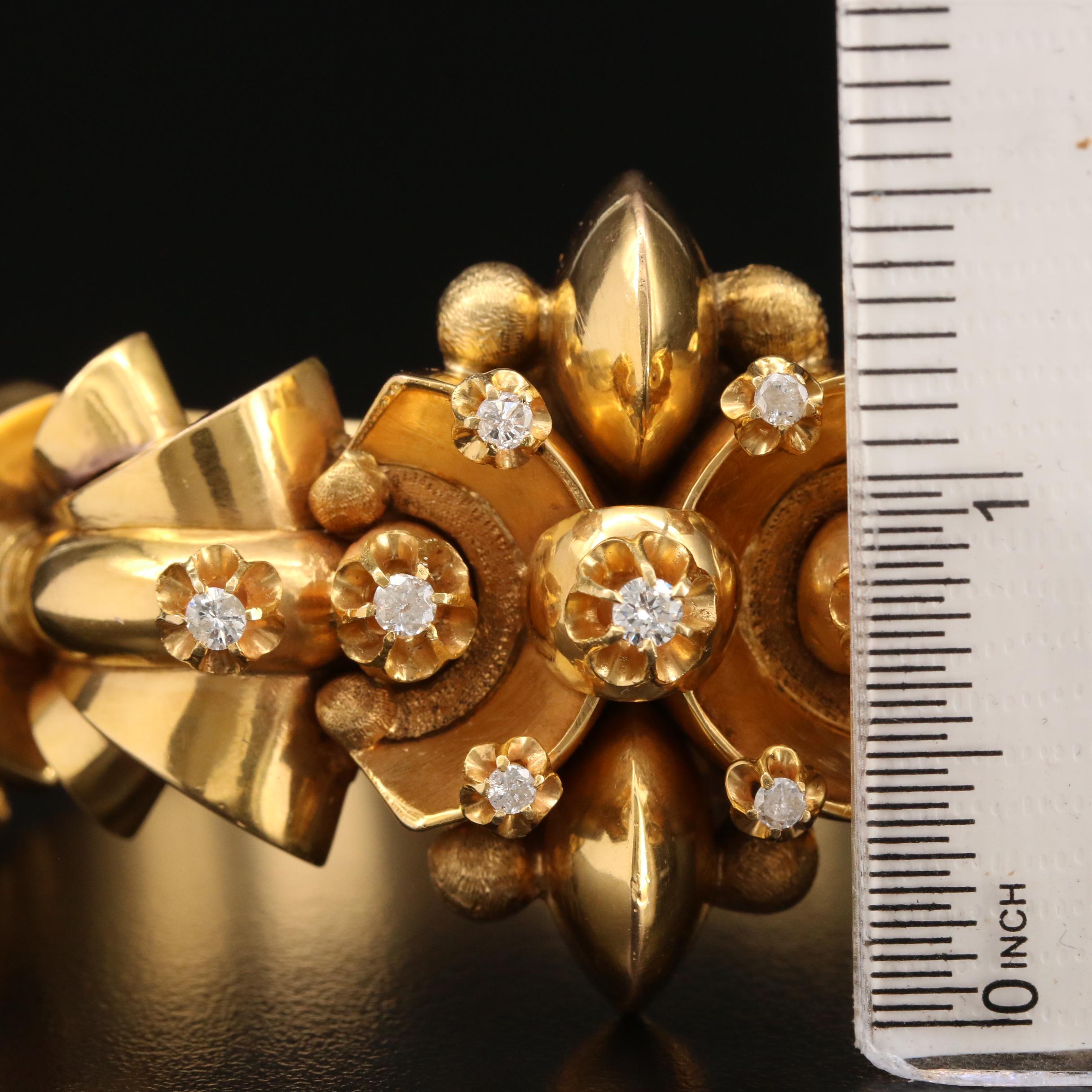 Circa 1960 18K Diamond Hinged Bangle