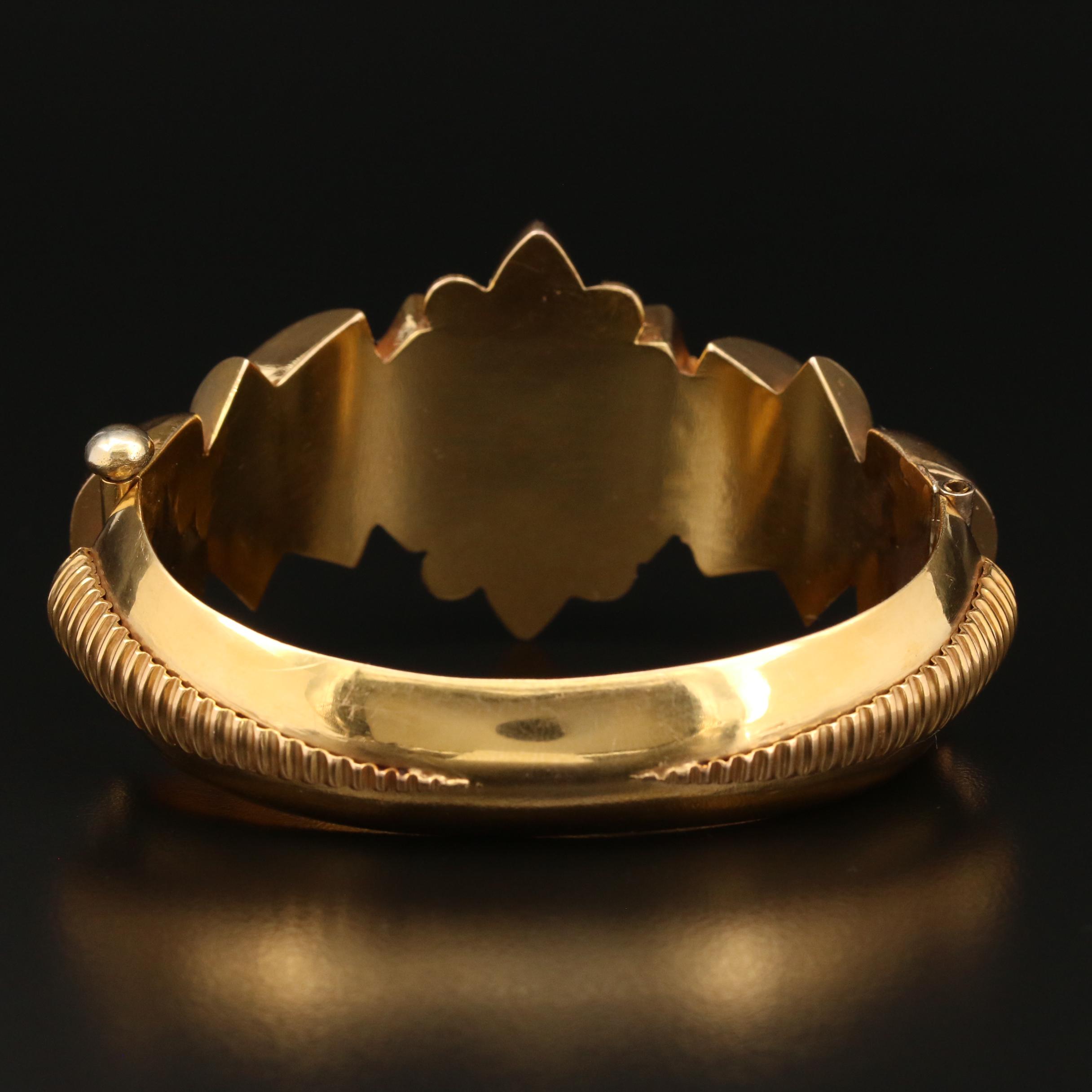 Circa 1960 18K Diamond Hinged Bangle