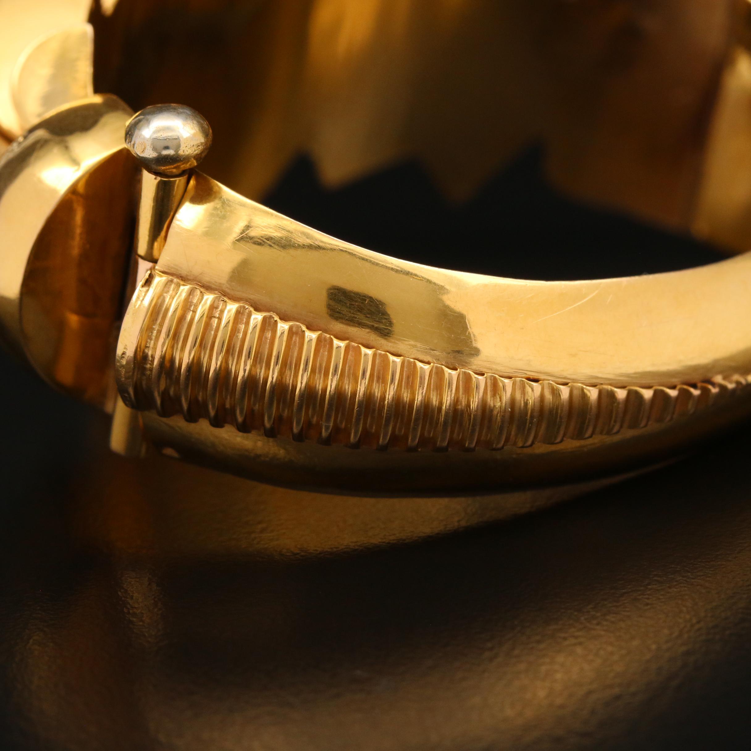 Circa 1960 18K Diamond Hinged Bangle