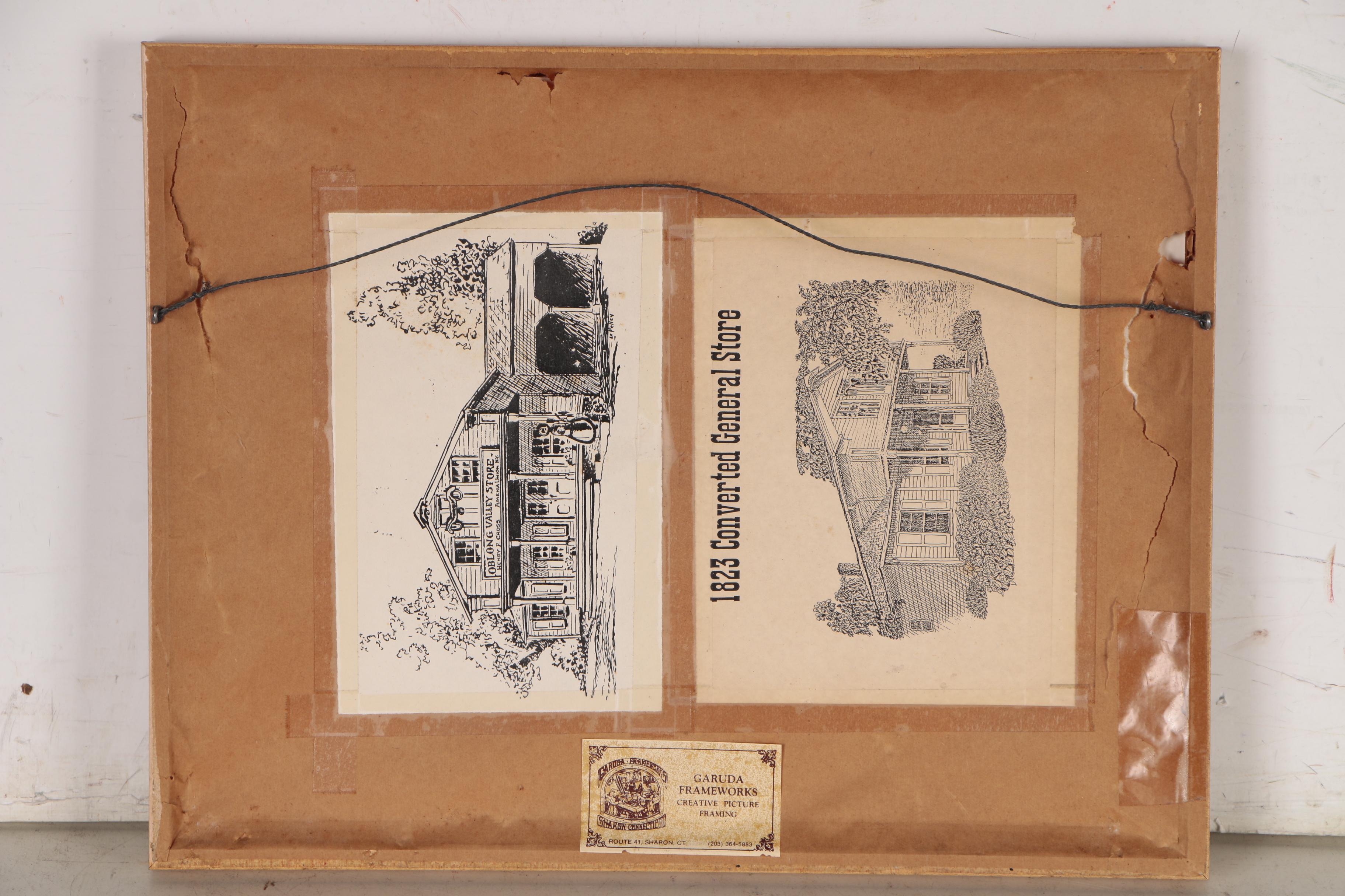 Virginia Hanson Gouache Painting of Schoolhouse, 21st Century