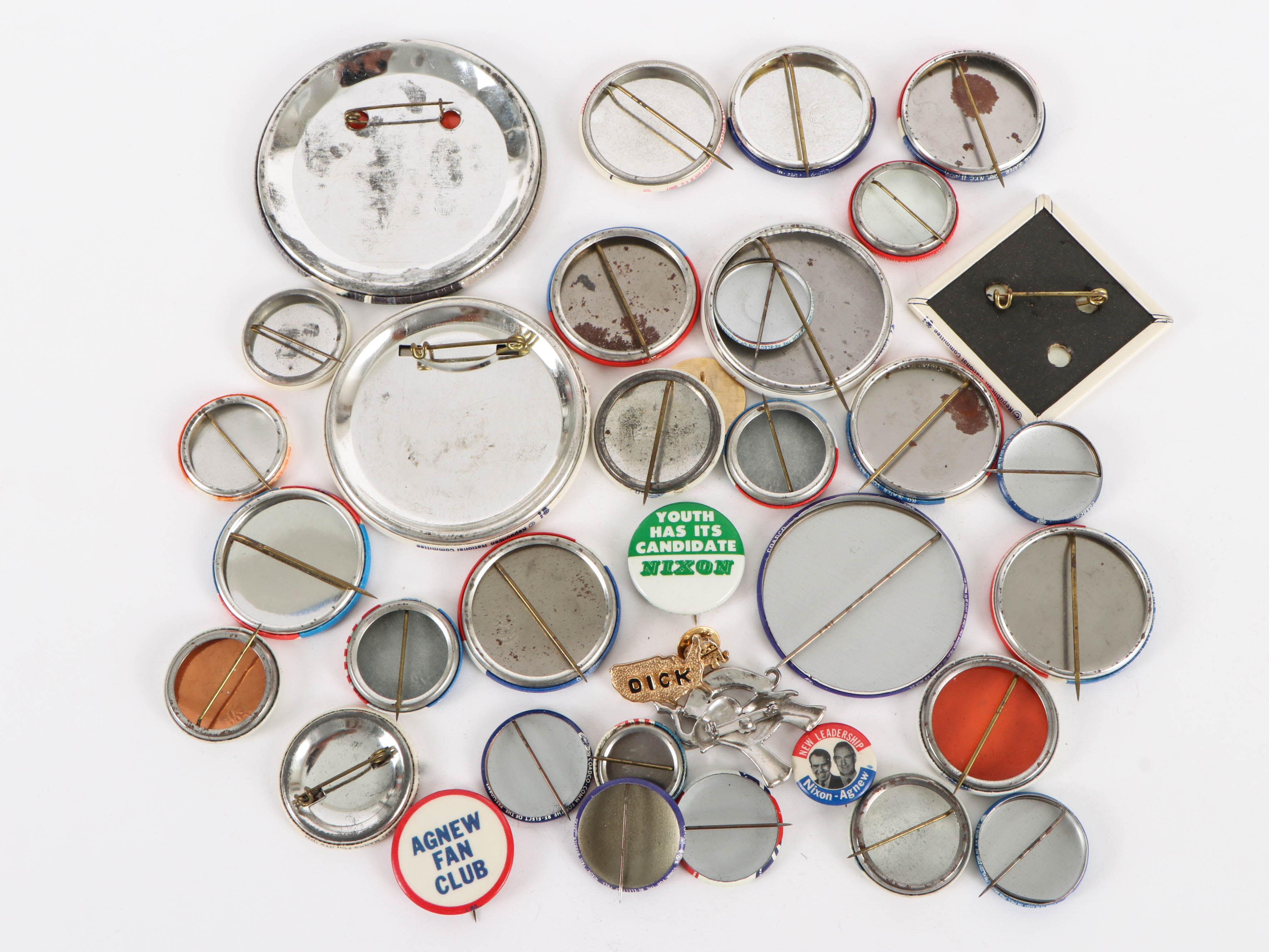 Richard Nixon & Spiro Agnew Campaign Pinbacks and Lapel Pins, 1968-1972