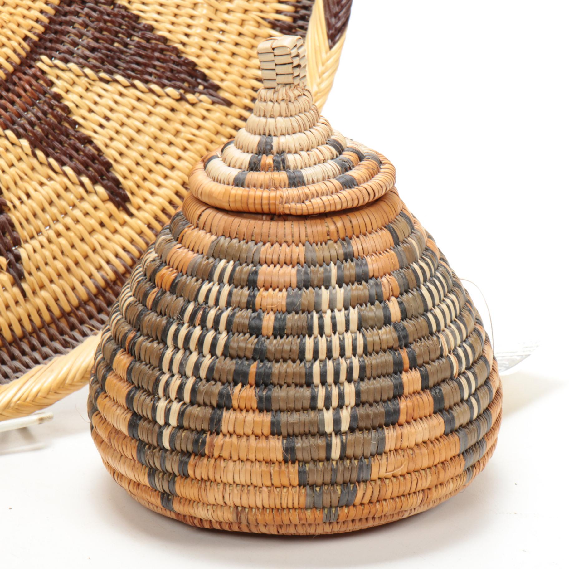 Zulu Handwoven Tray and Basket