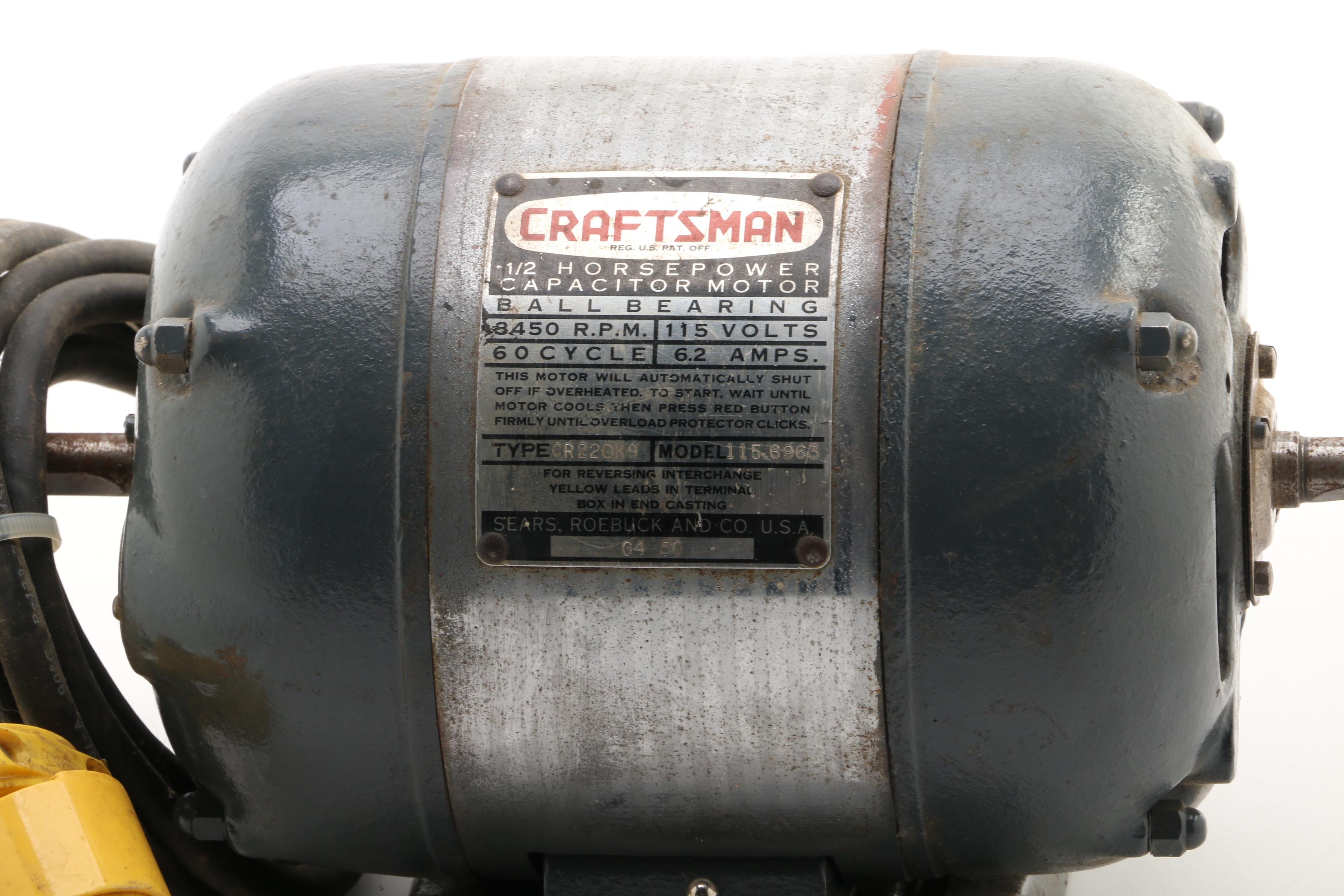 Craftsman .5 Horsepower Capacitor Motor