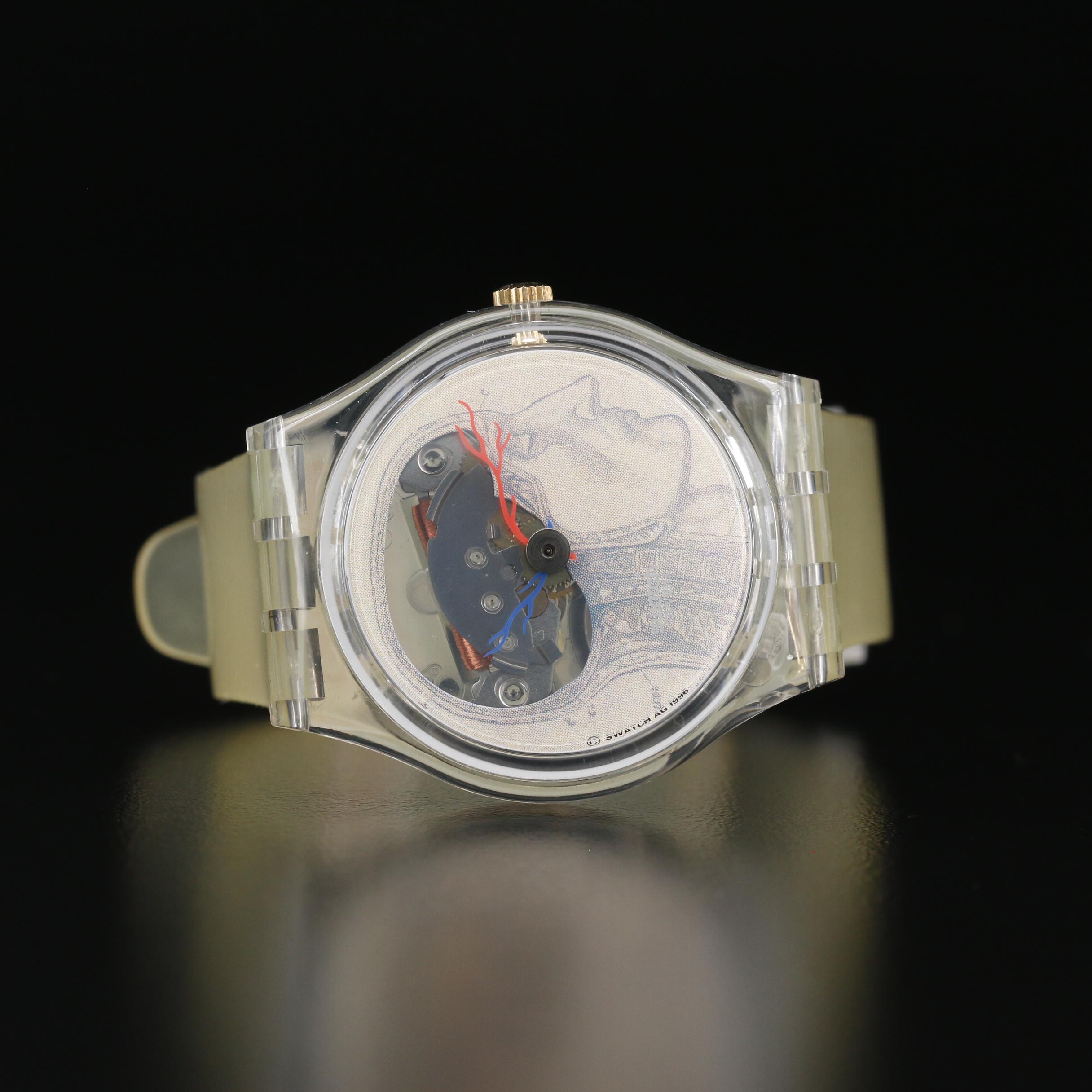 1997 Swatch "Ticking Brain" Plastic Quartz Watch